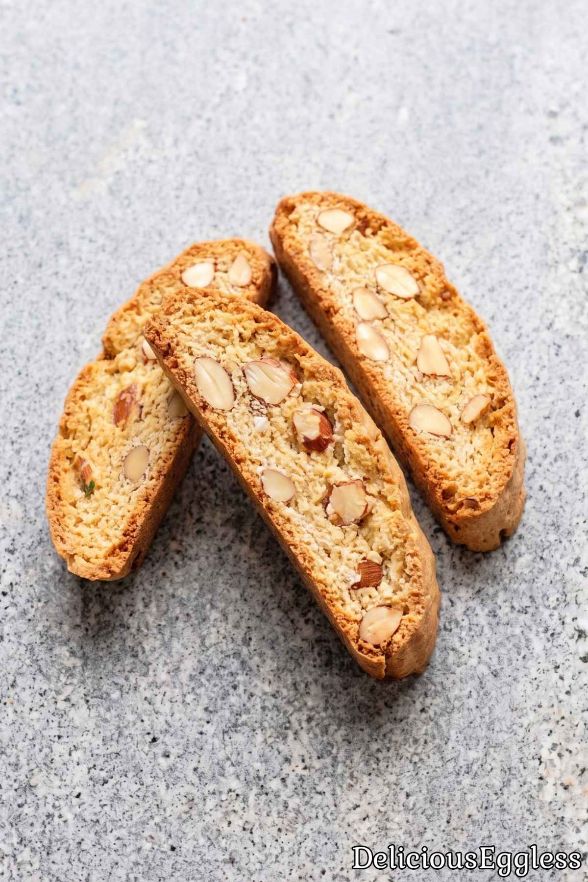 Crisp homemade eggless almond biscotti