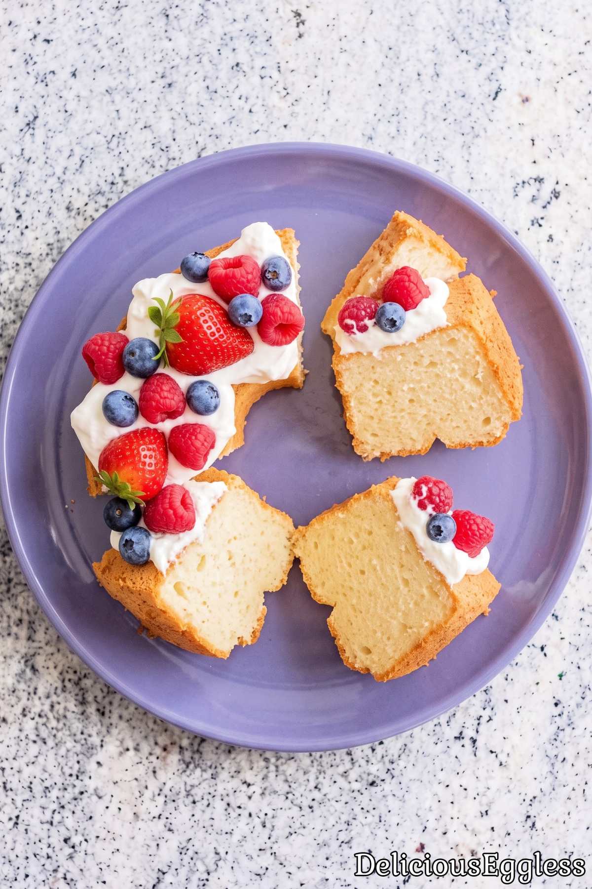 Light and airy eggless angel food cake