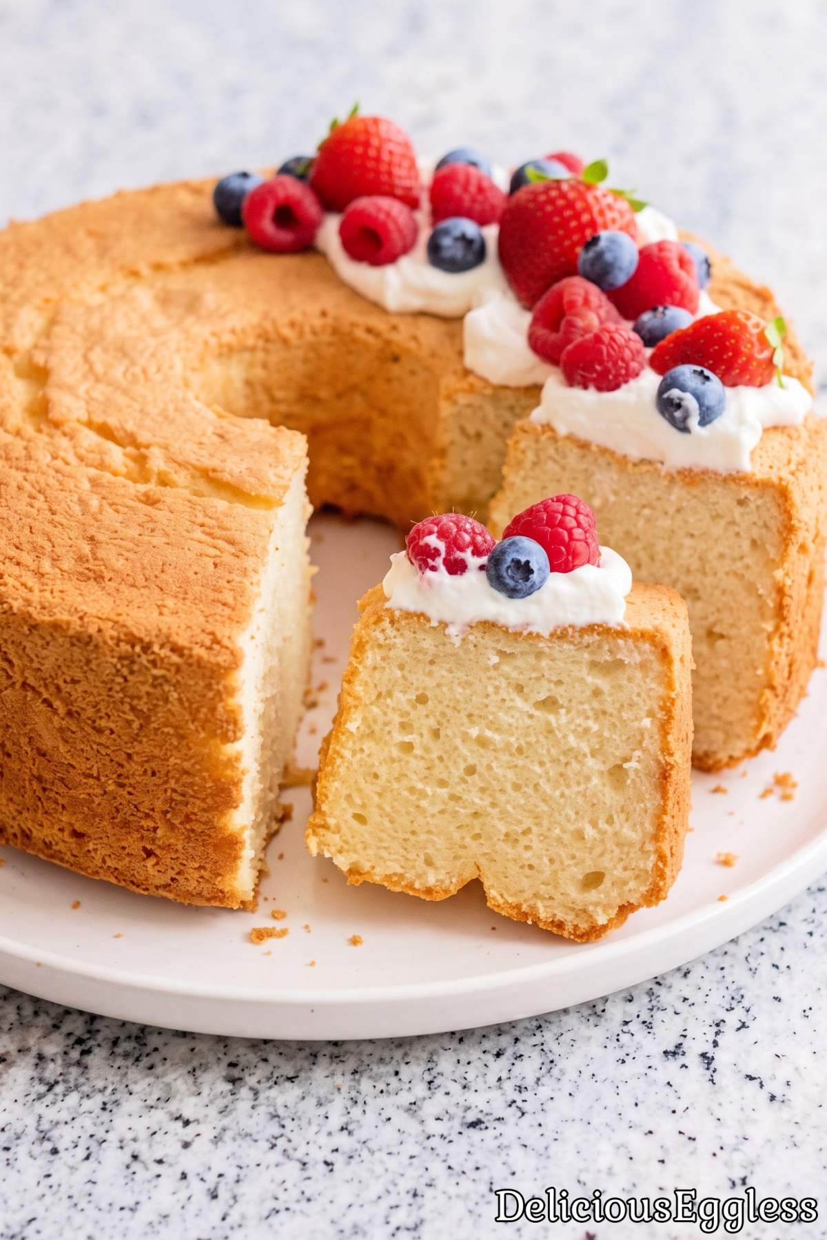 Classic eggless angel food cake