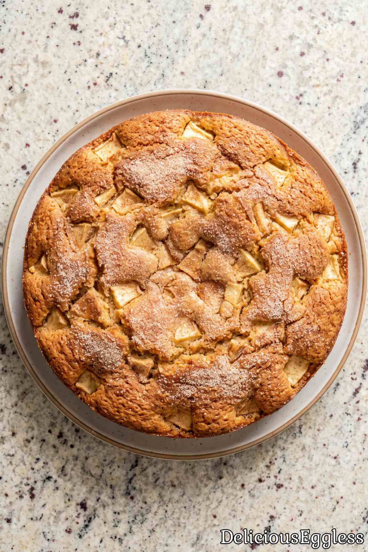 Easy eggless apple cinnamon cake recipe