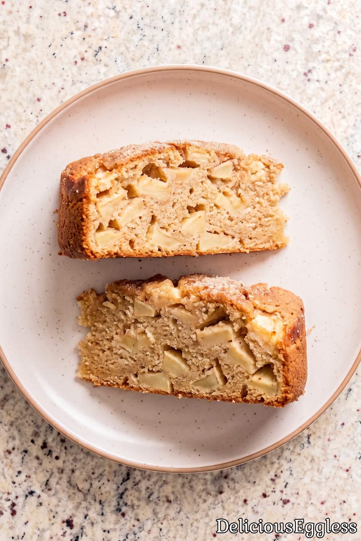 Fluffy eggless cinnamon apple cake