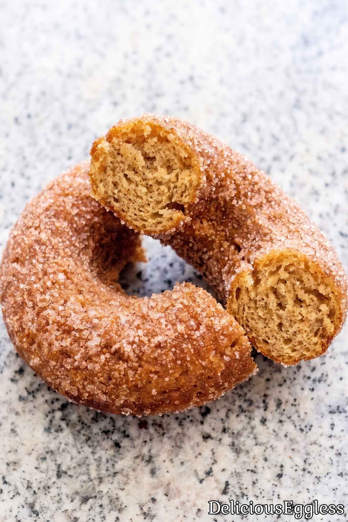 Homemade baked eggless apple donuts