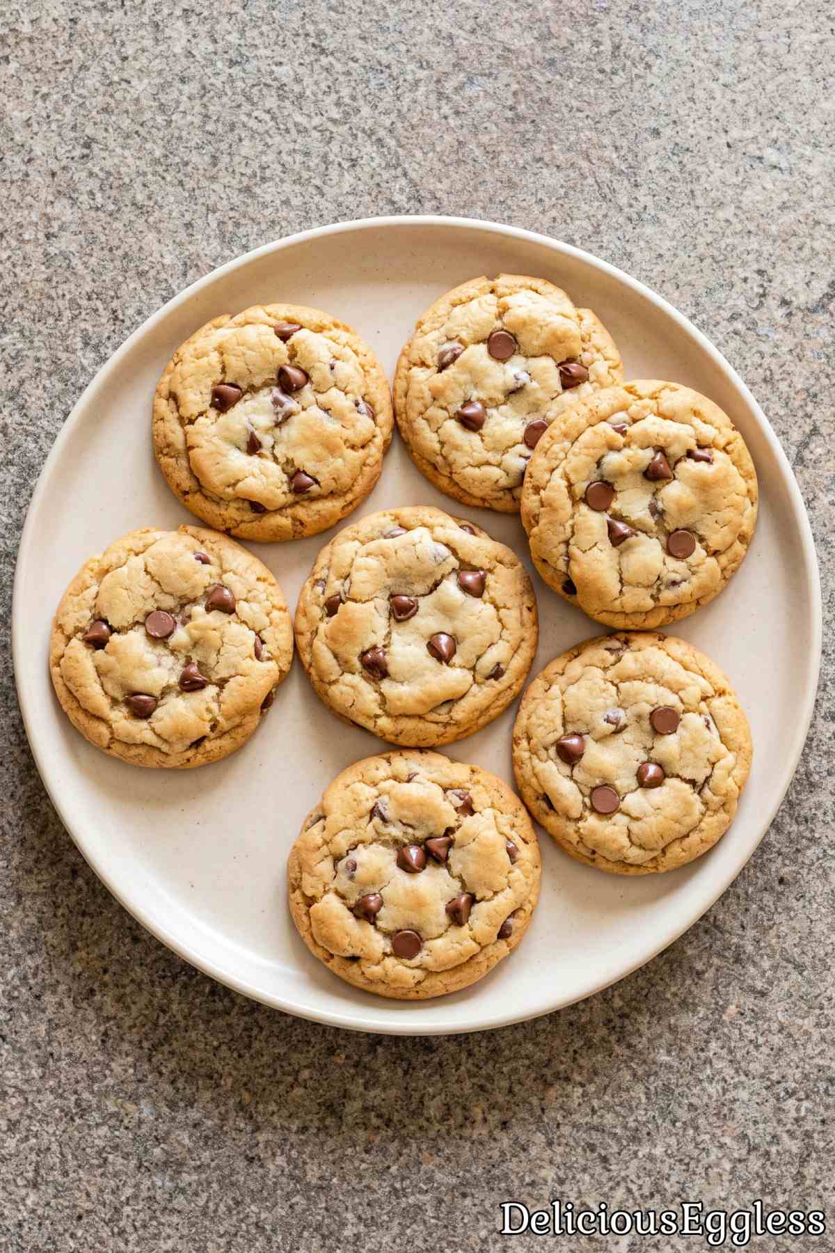 Warm homemade eggless chocolate cookies