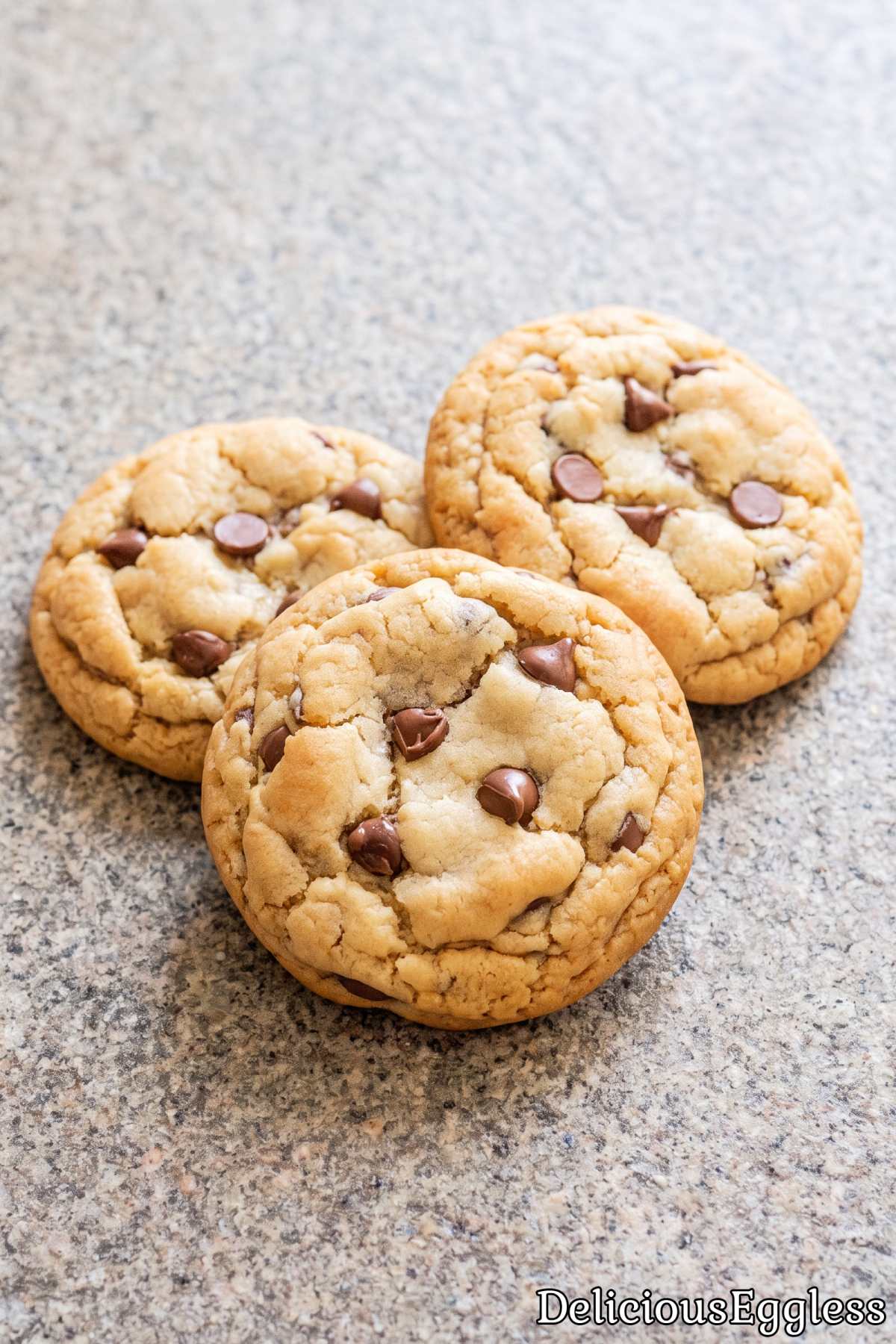 Golden eggless chocolate chip cookies