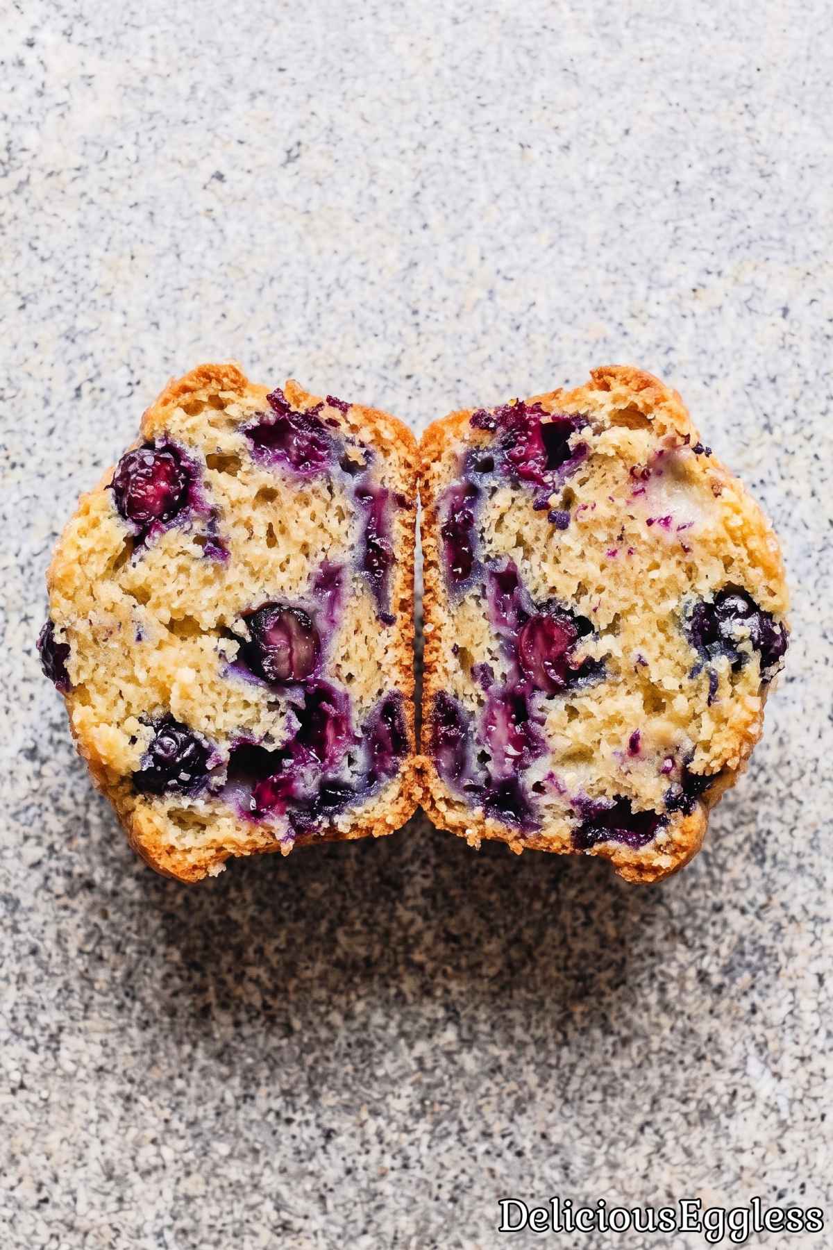Tender egg-free bakery style blueberry muffin