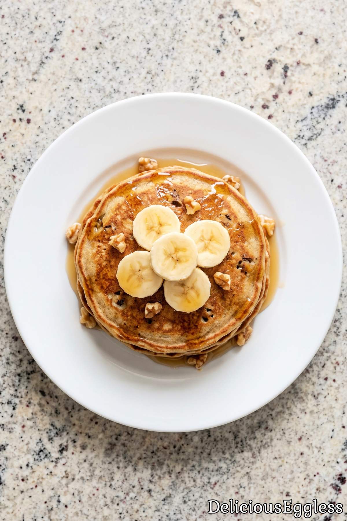Easy eggless banana bread pancakes