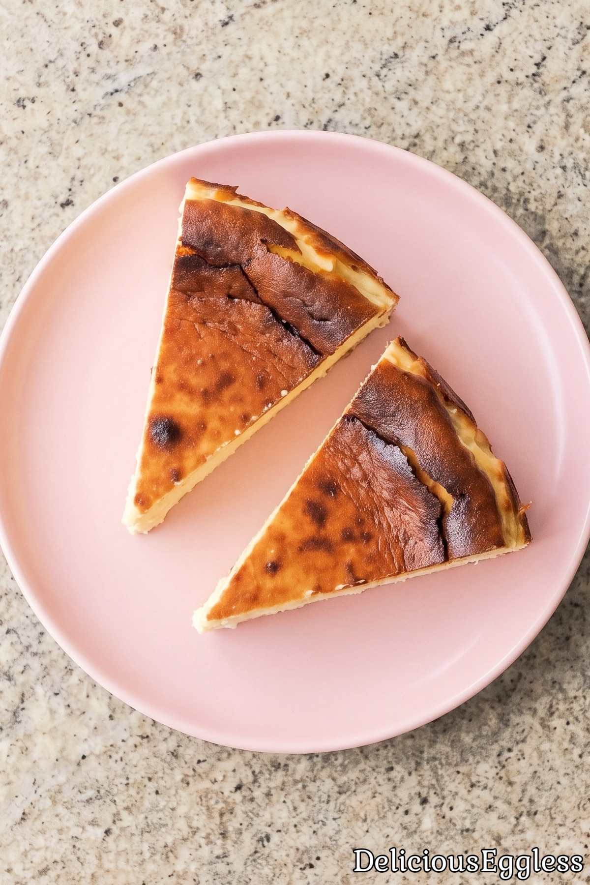 Rustic egg free Basque burnt cheesecake