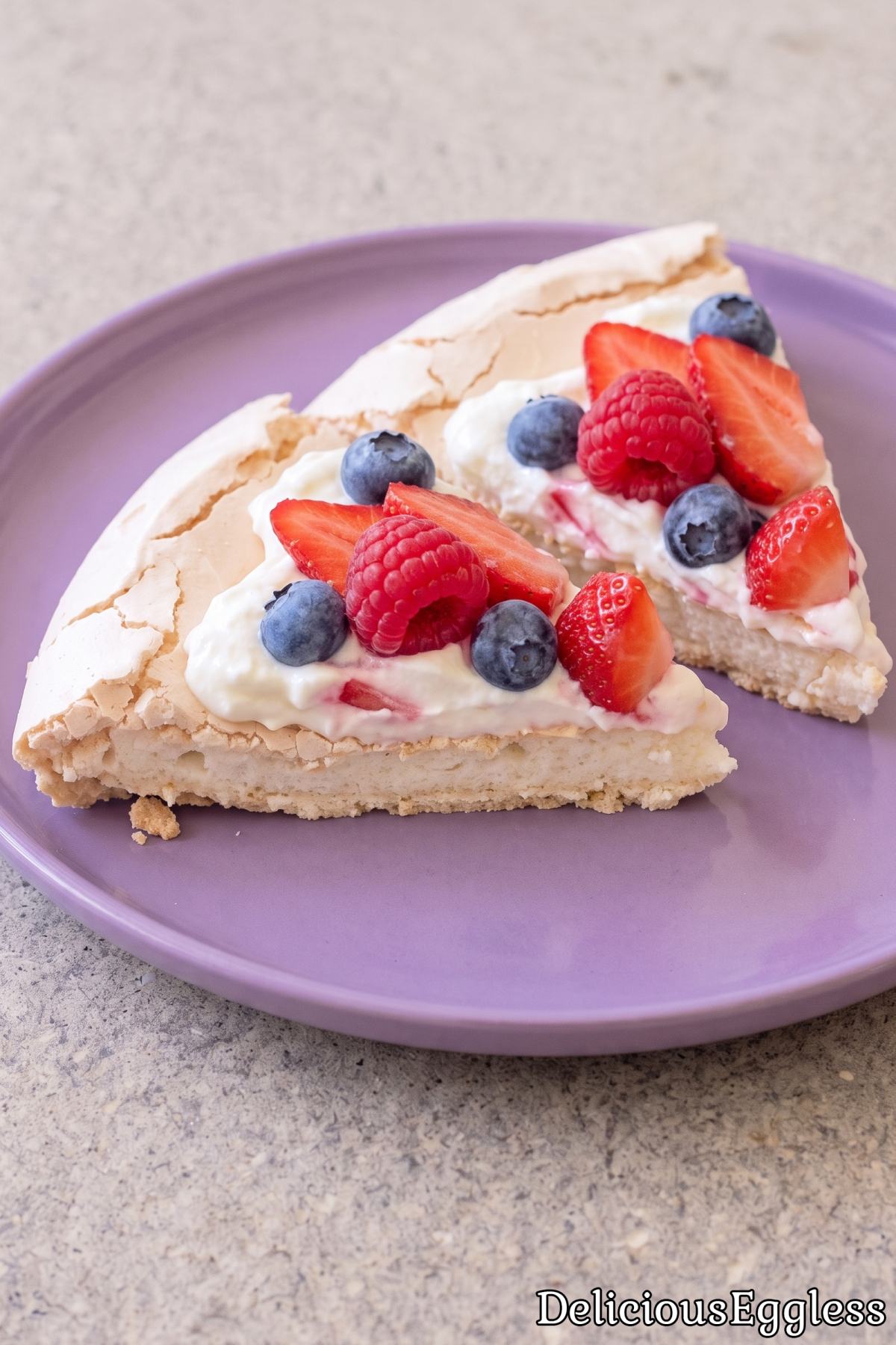 Lovely eggless berry meringue dessert