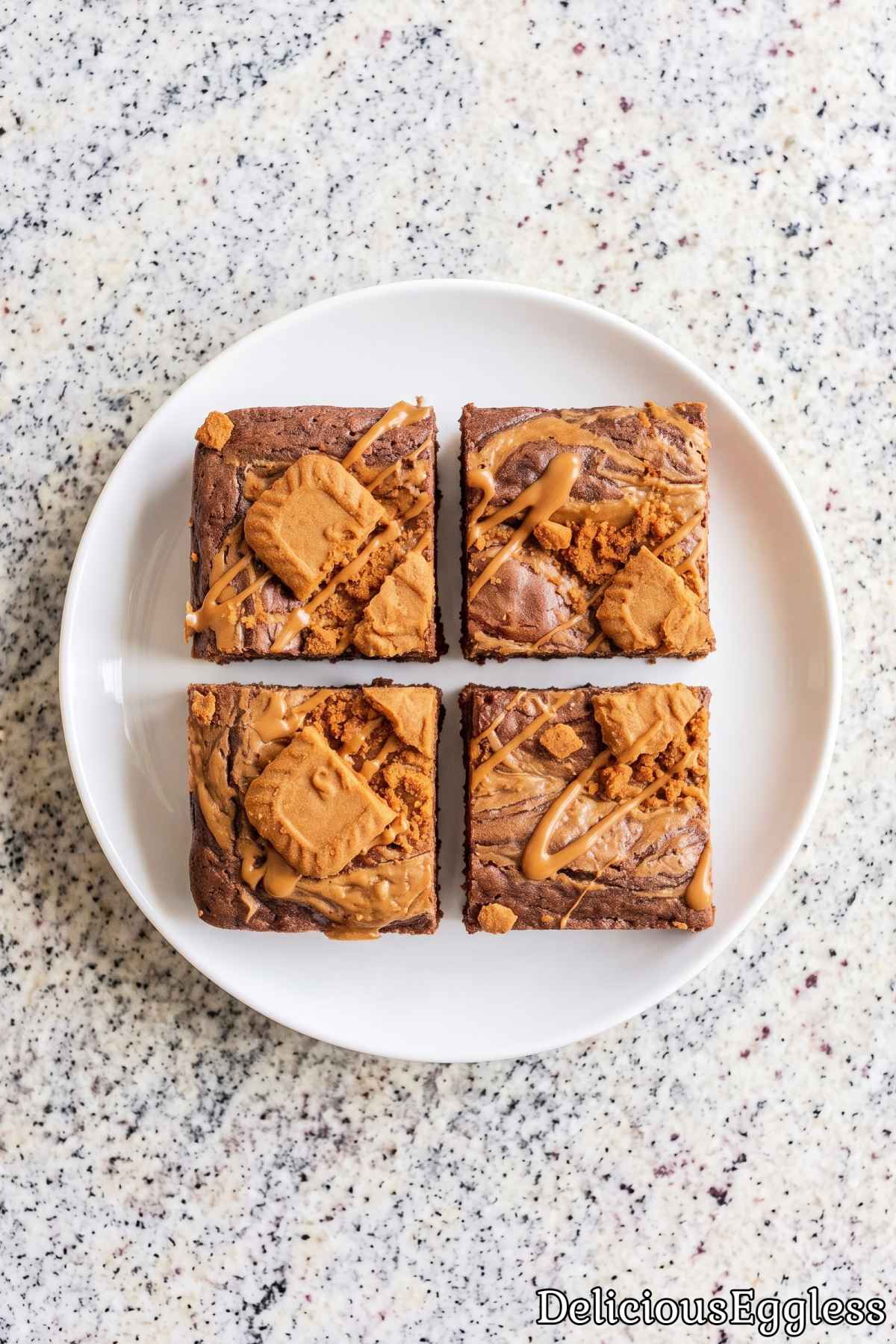 Warm eggless Biscoff brownies batch