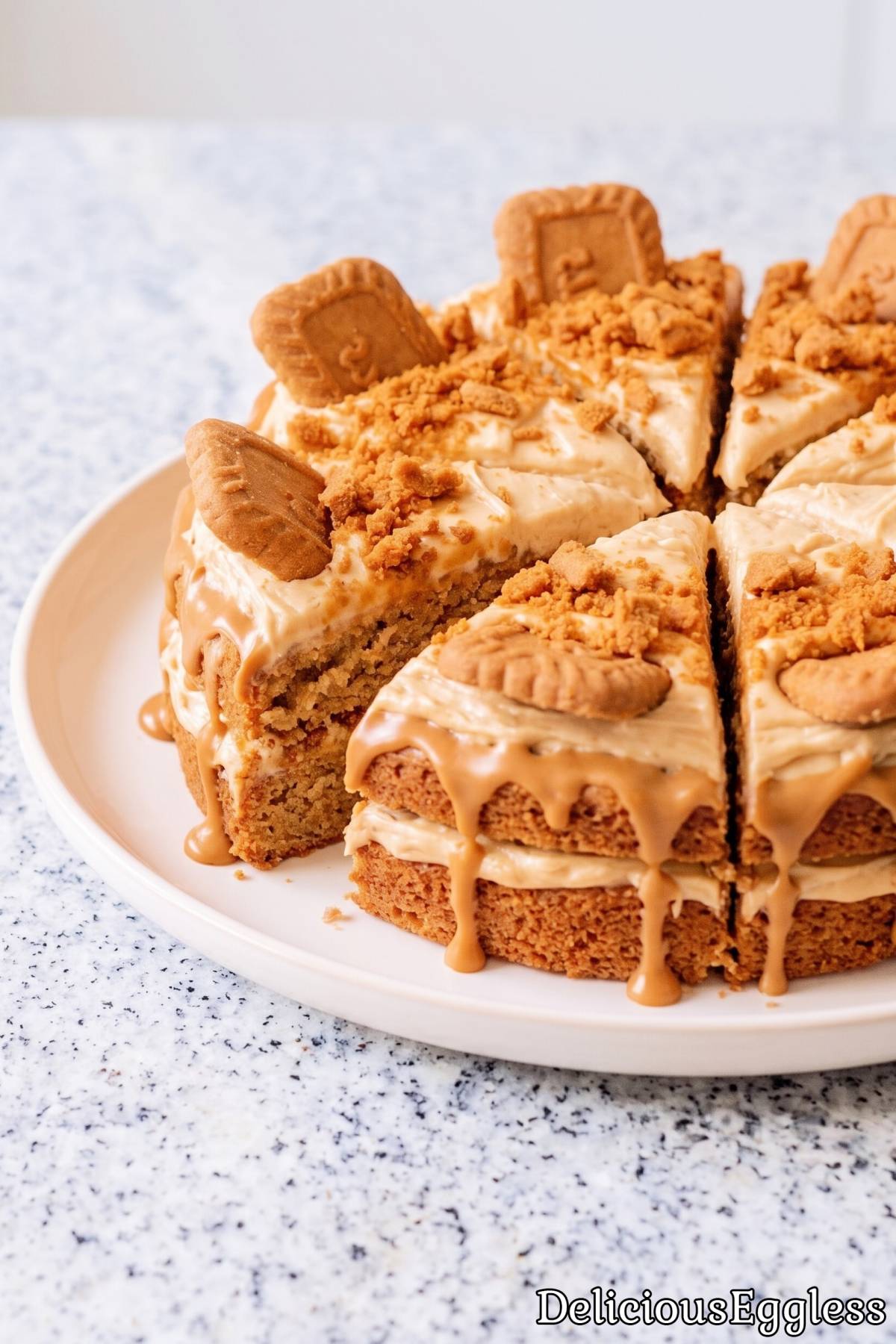 Eggless Biscoff cake with spiced frosting