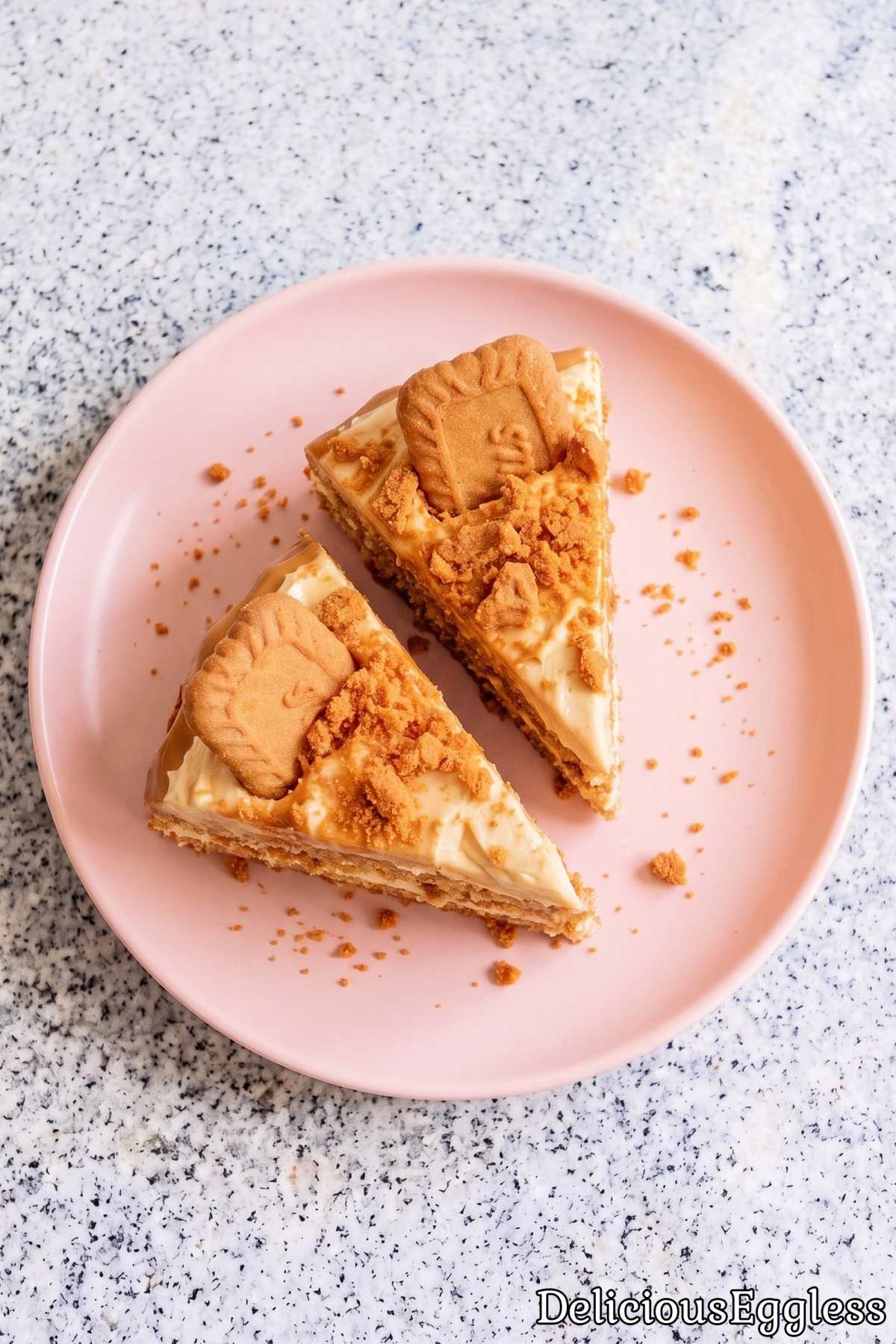 Easy eggless Lotus Biscoff sponge cake