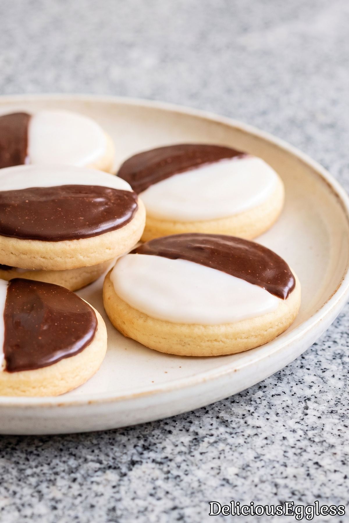 Egg free black and white cookies with glaze