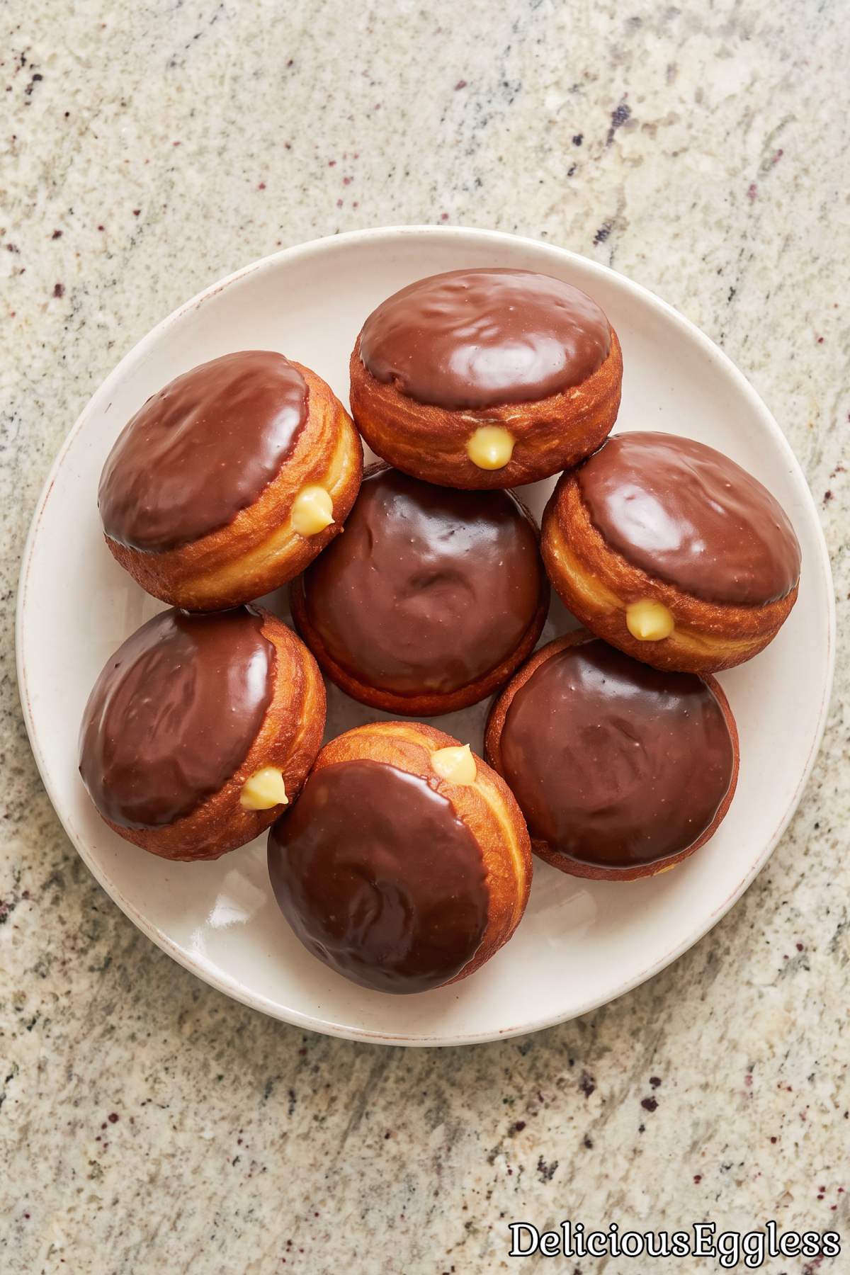 Golden eggless Boston cream donut