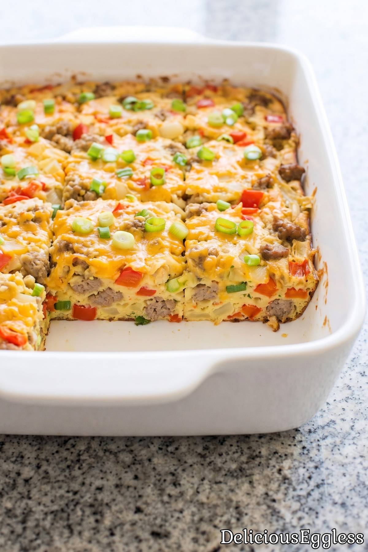 Simple homemade eggless breakfast casserole