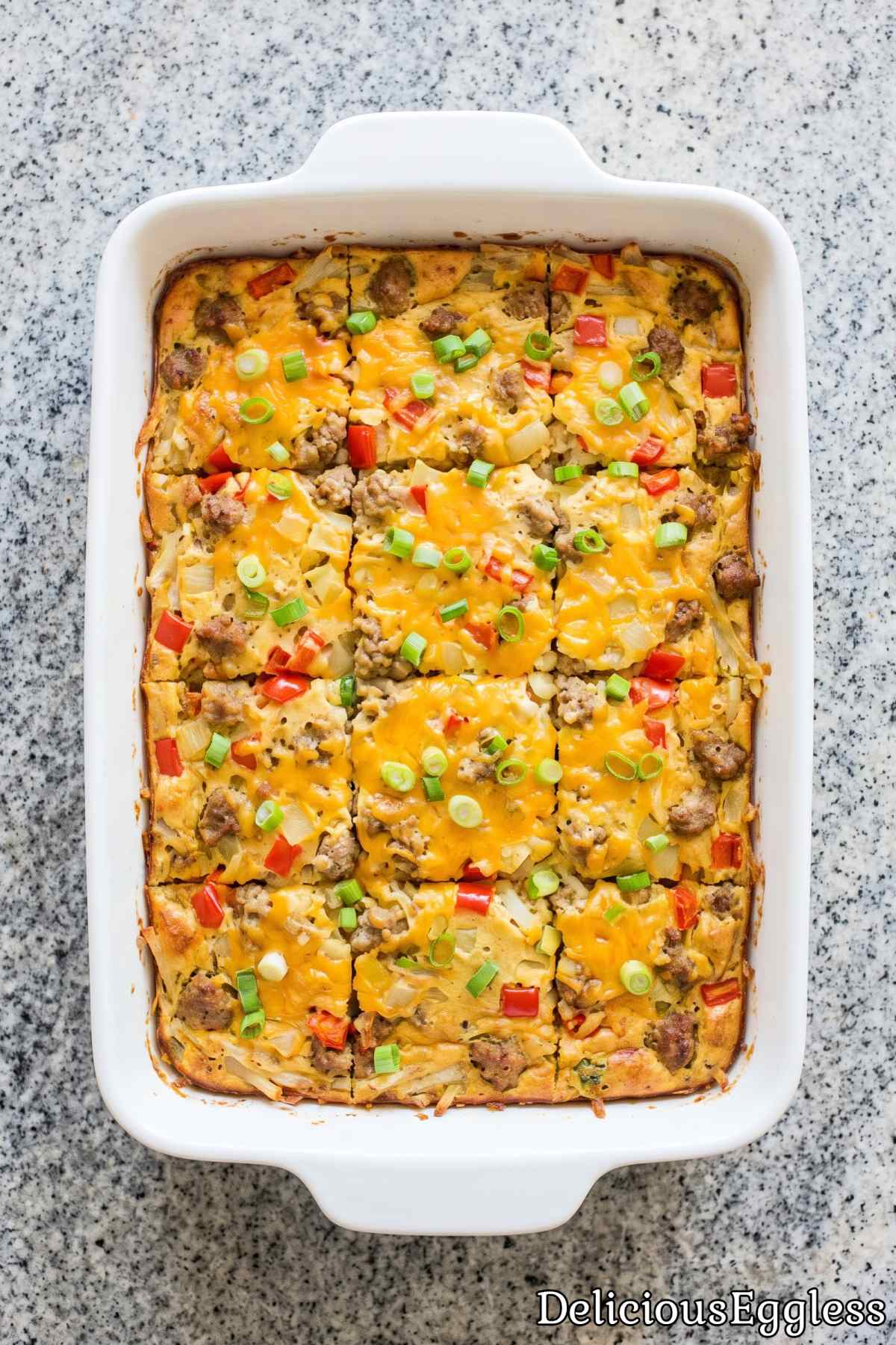 Easy eggless breakfast casserole dish