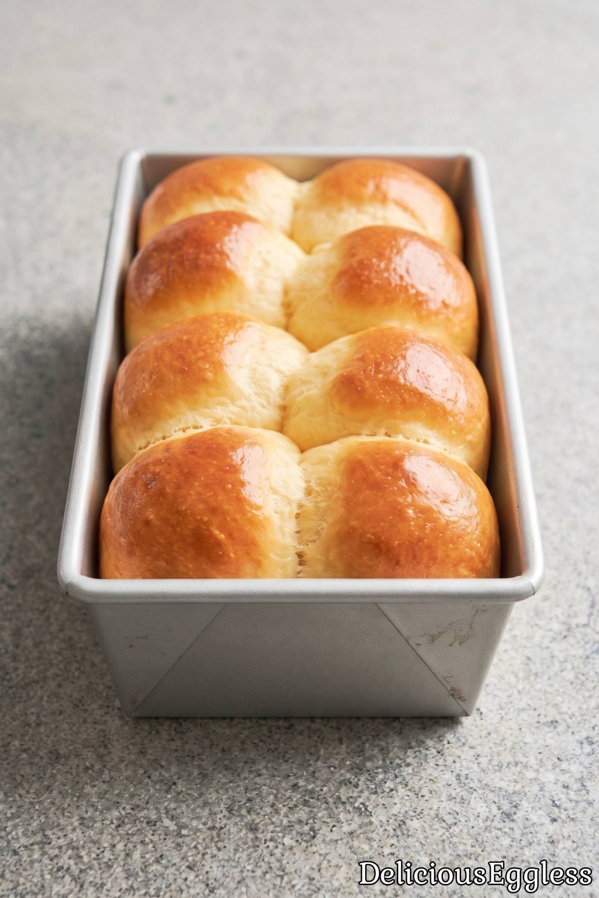 Golden homemade eggless brioche bread