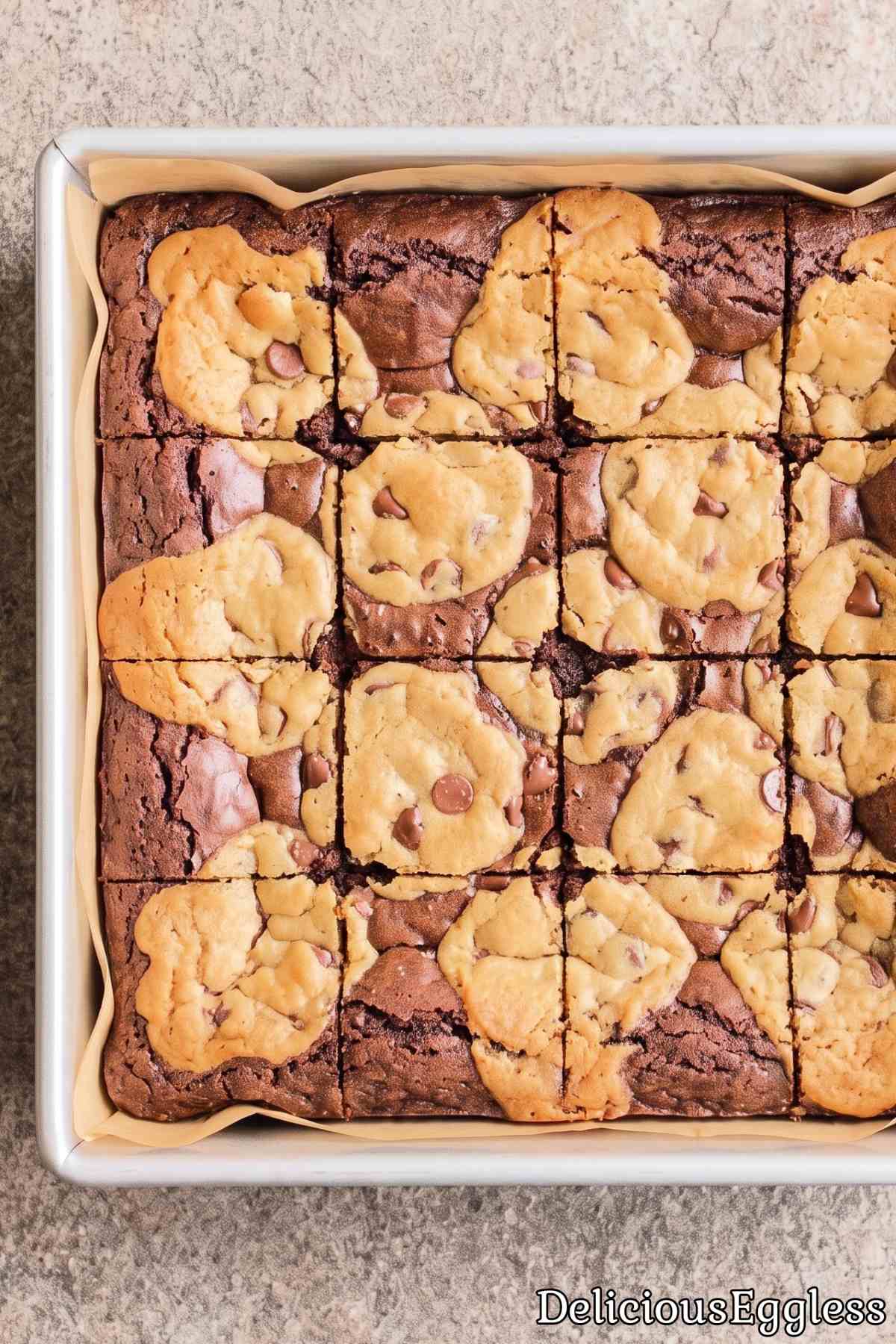 Fresh eggless brownie cookie bars