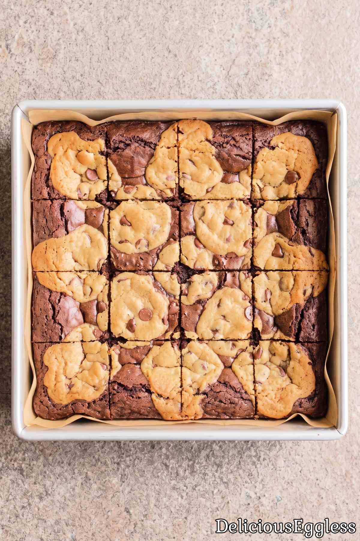 Stack of soft eggless brookies
