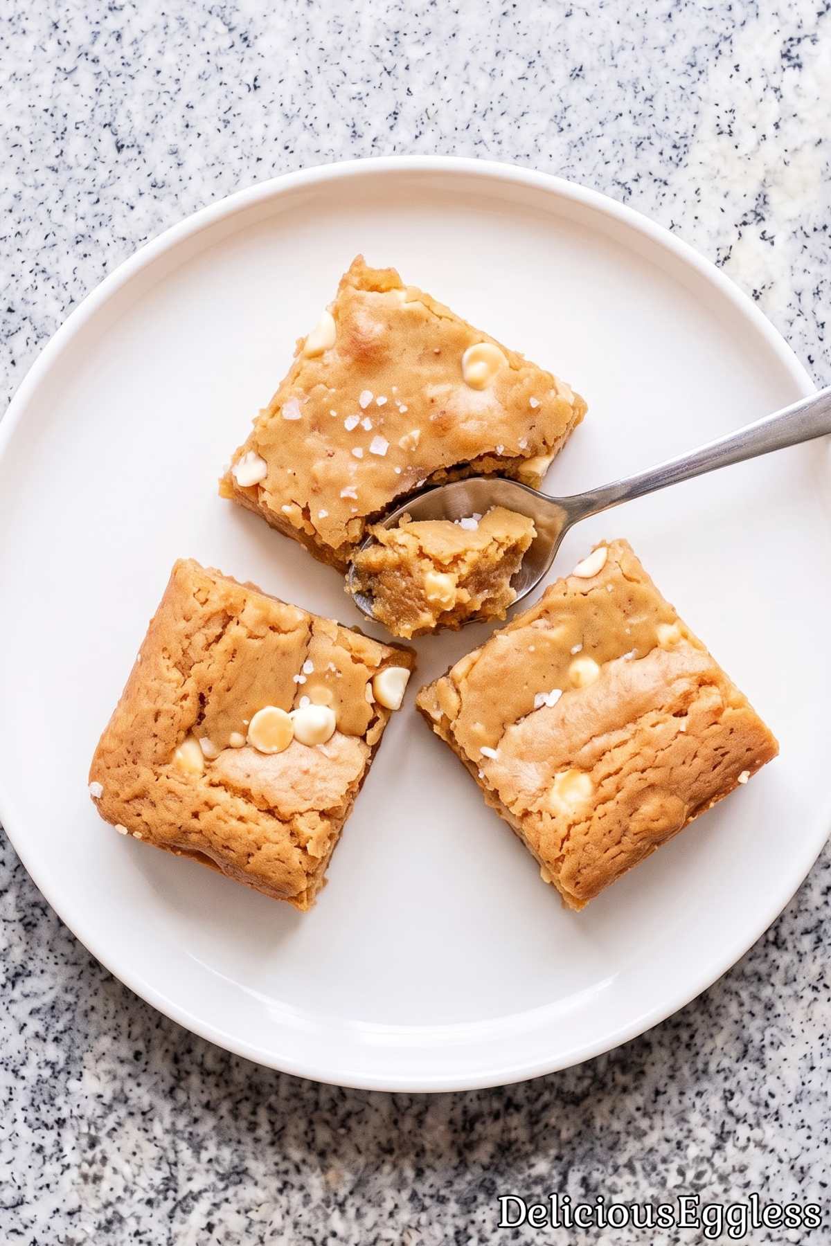 Rich golden eggless brown butter blondies