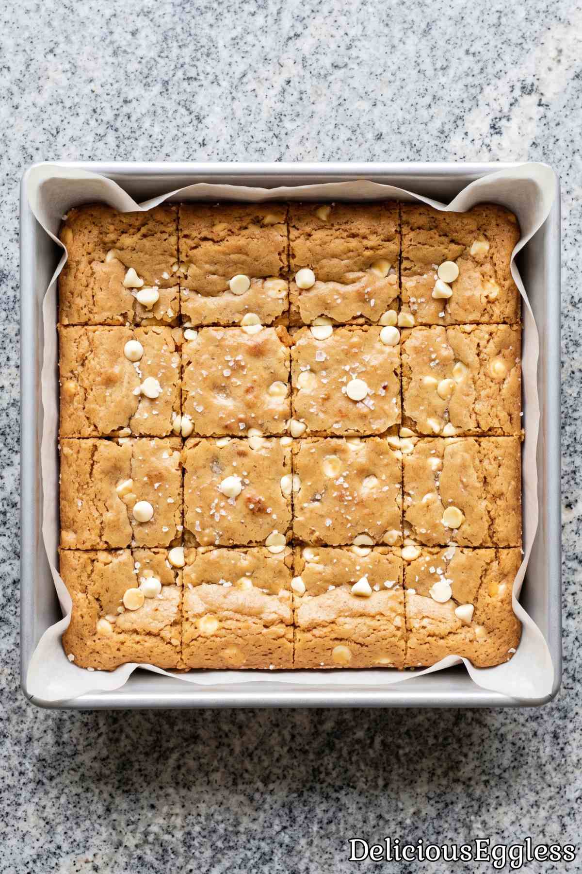 Classic eggless brown butter blondies recipe