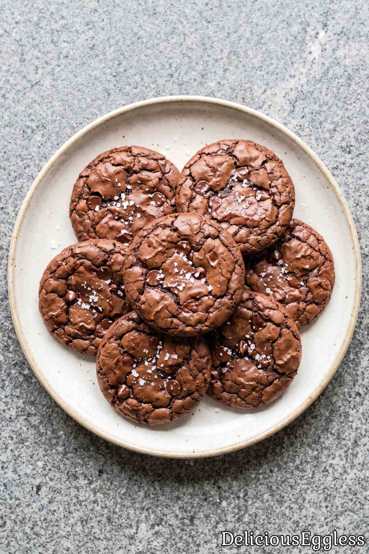 Soft and chewy eggless brownie cookies
