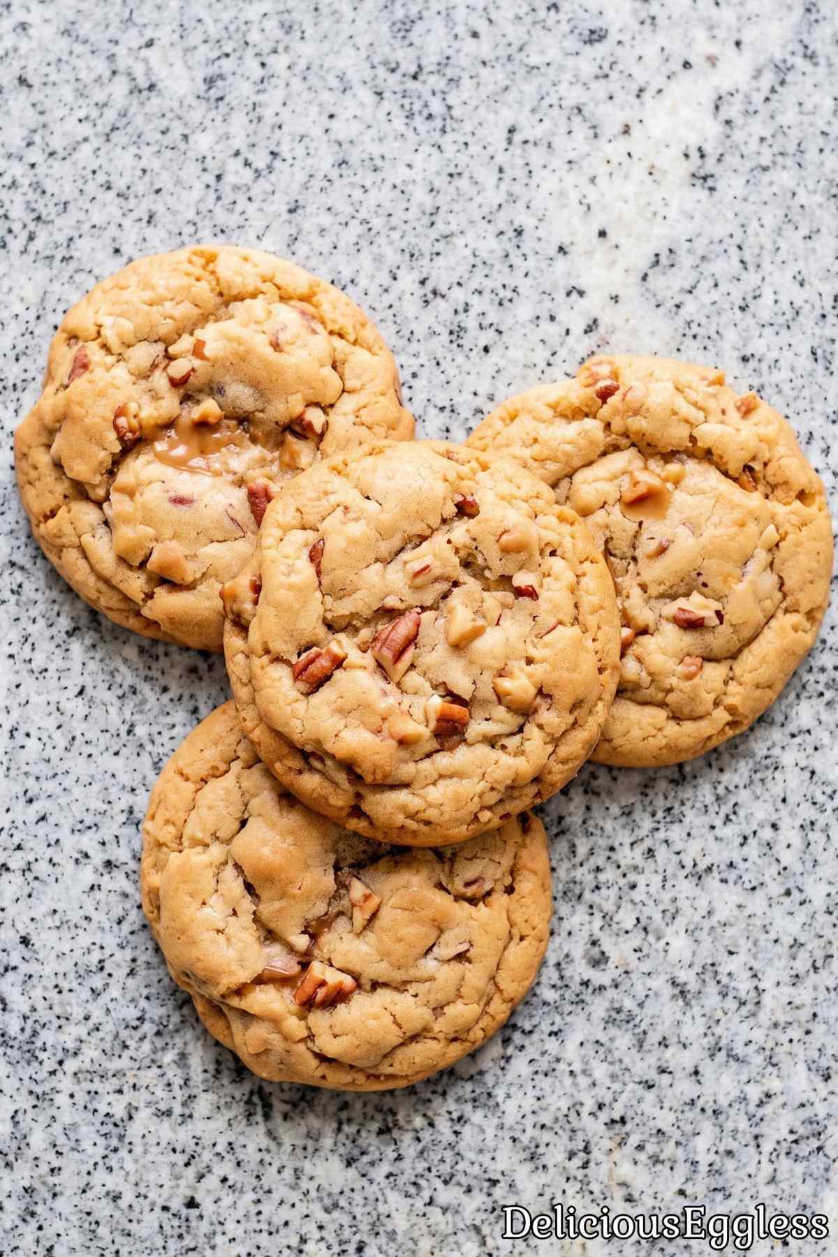 Warm and nutty eggless butter pecan cookies