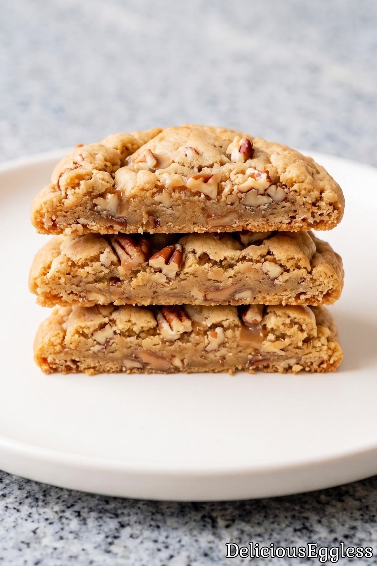 Sweet egg free pecan cookies on a tray