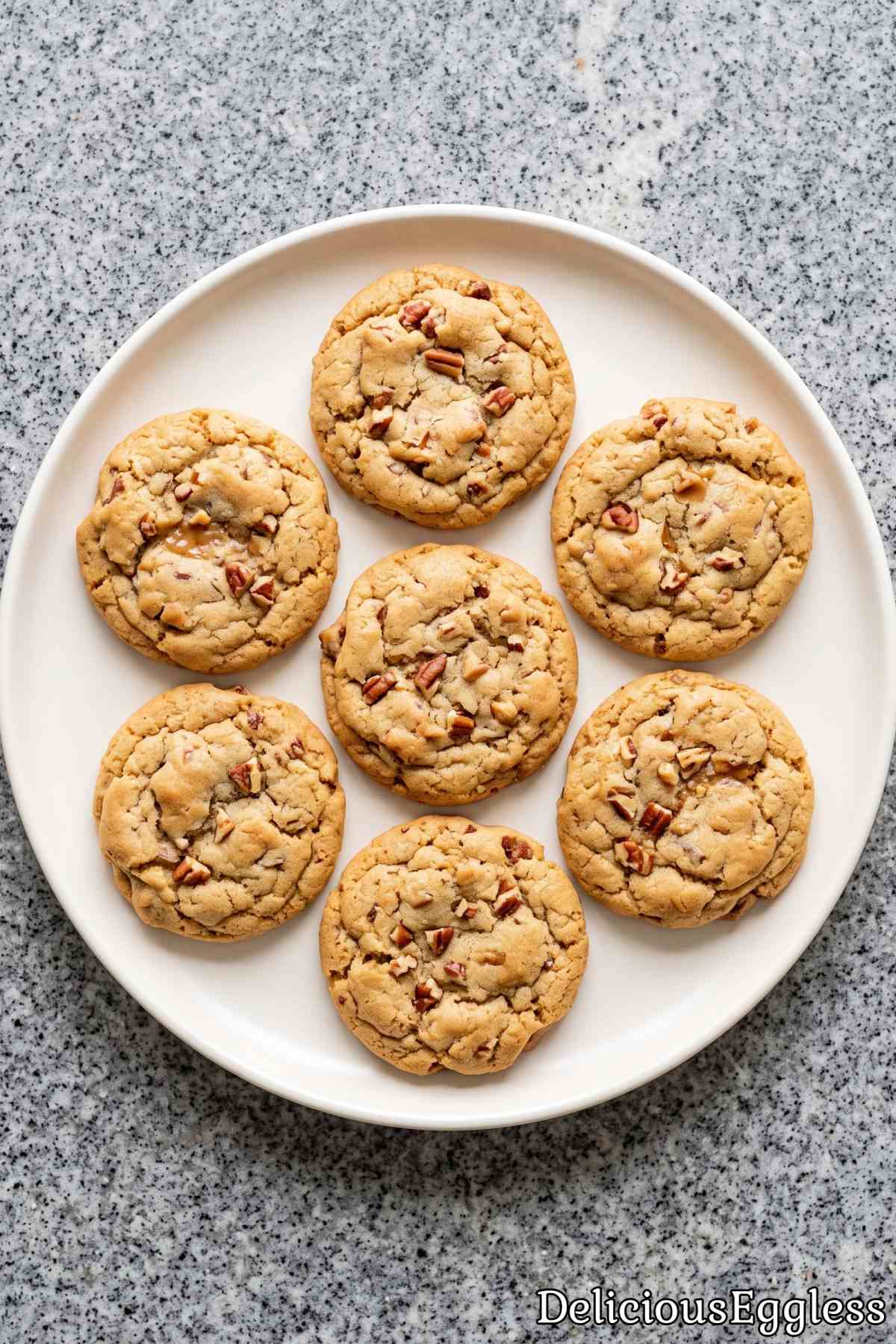 Fresh baked butter pecan cookies without eggs