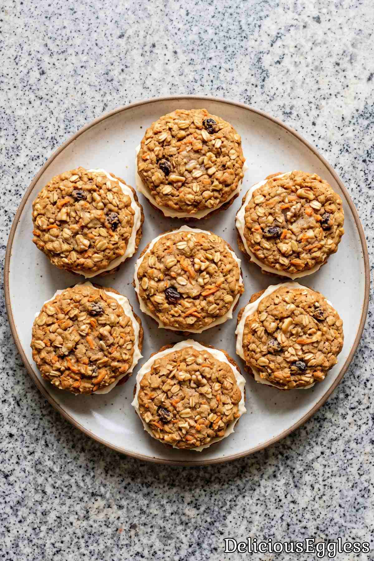Fresh baked eggless carrot cake cookies