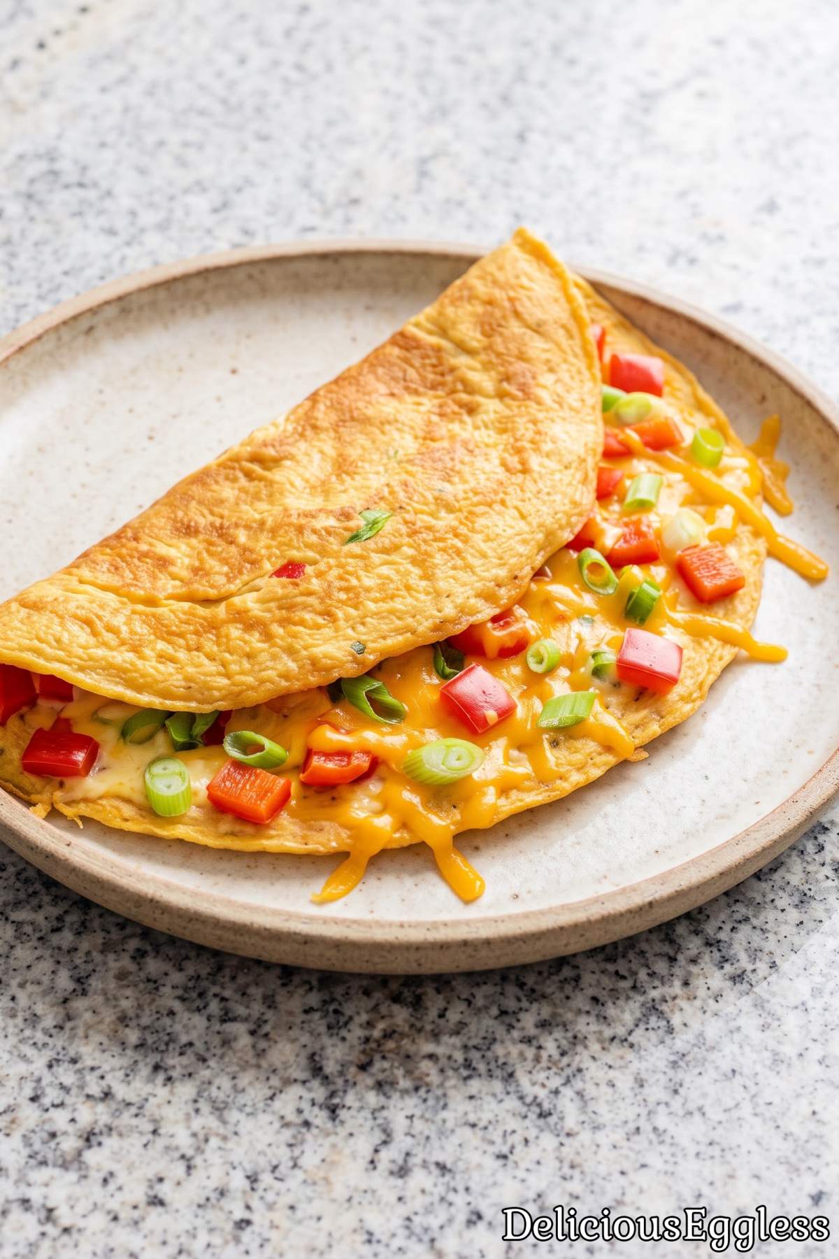 Homemade eggless cheese omelet for breakfast