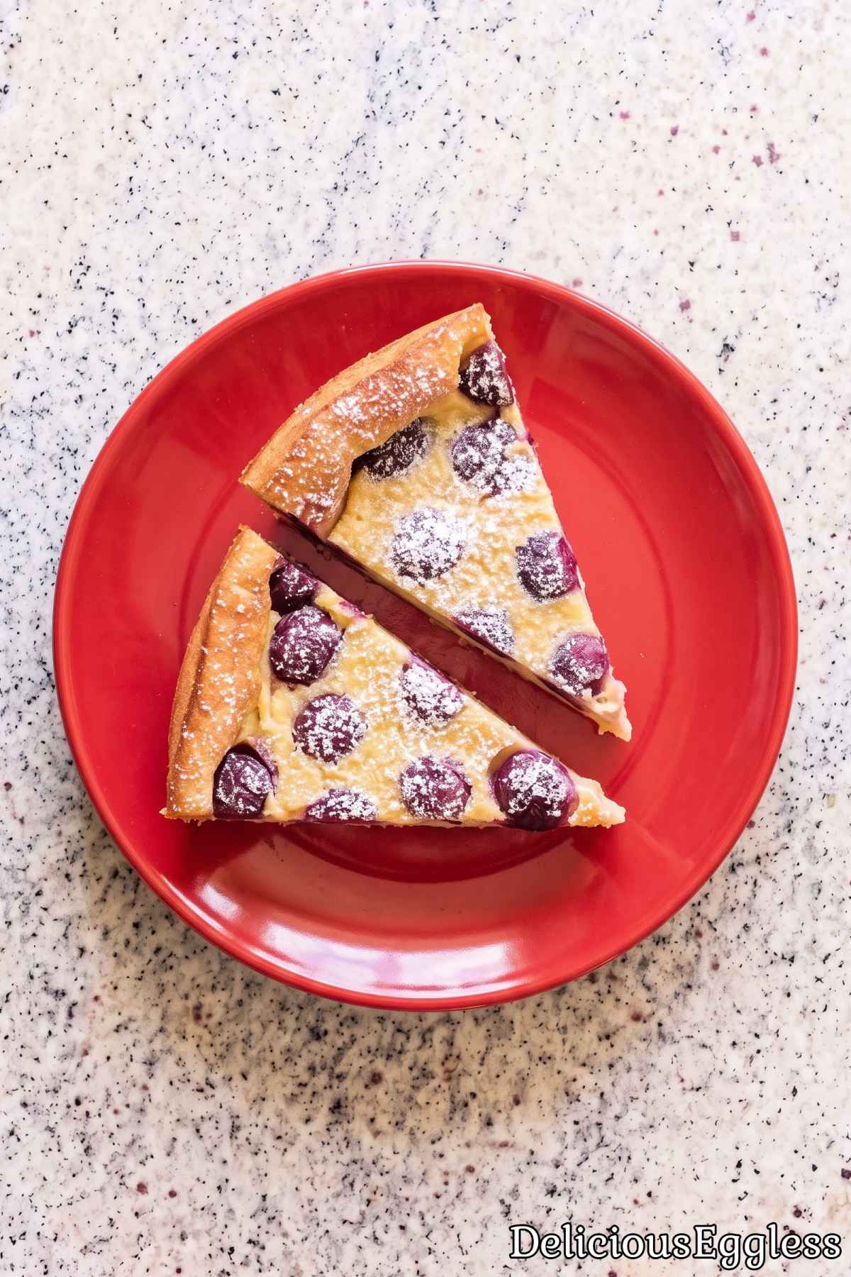 Classic French eggless cherry clafoutis