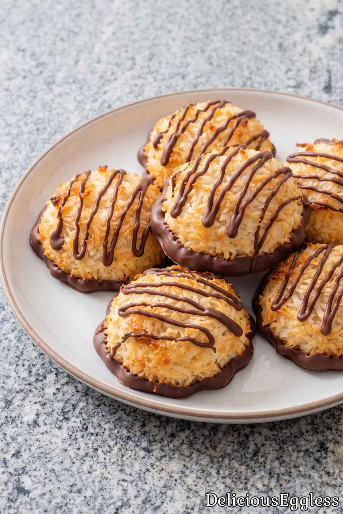Classic eggless coconut macaroon dessert.