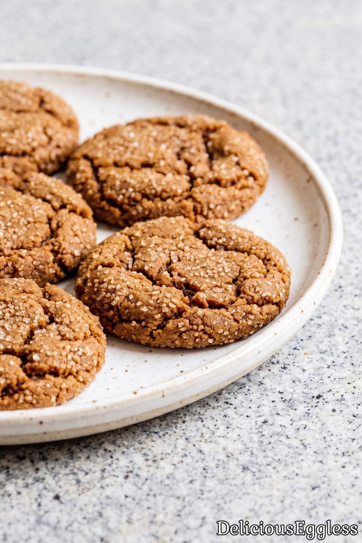 Soft, spiced eggless molasses cookies