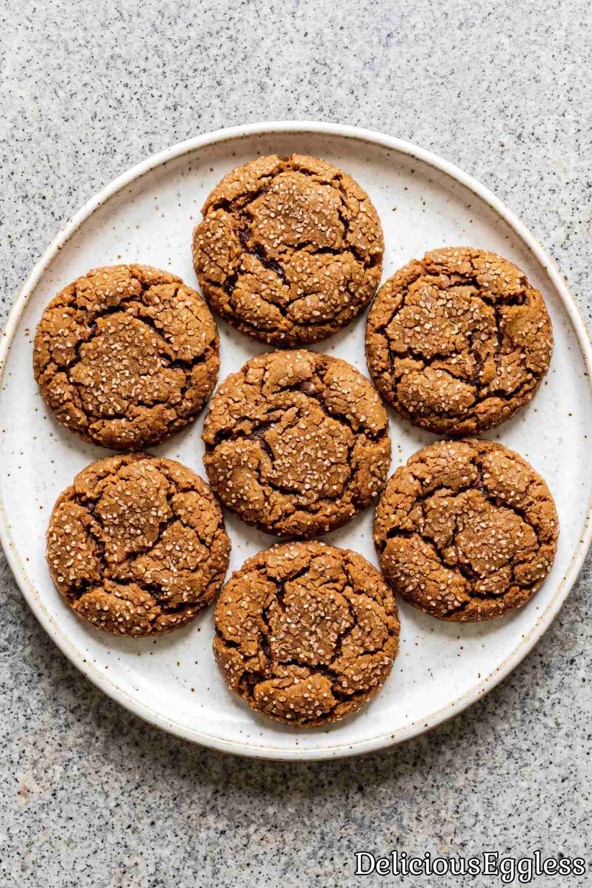 Sweet egg-free chewy molasses cookies