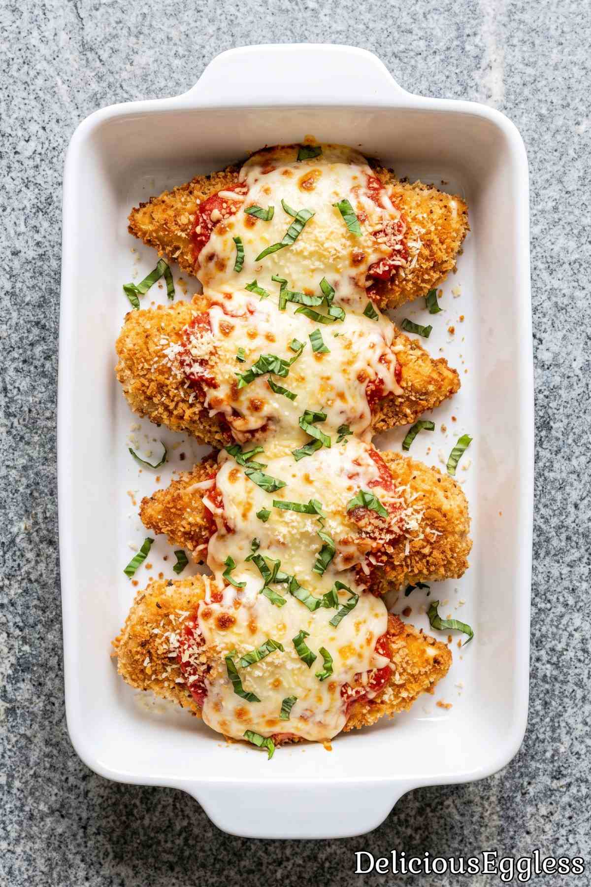 Chicken parmesan cooked without eggs