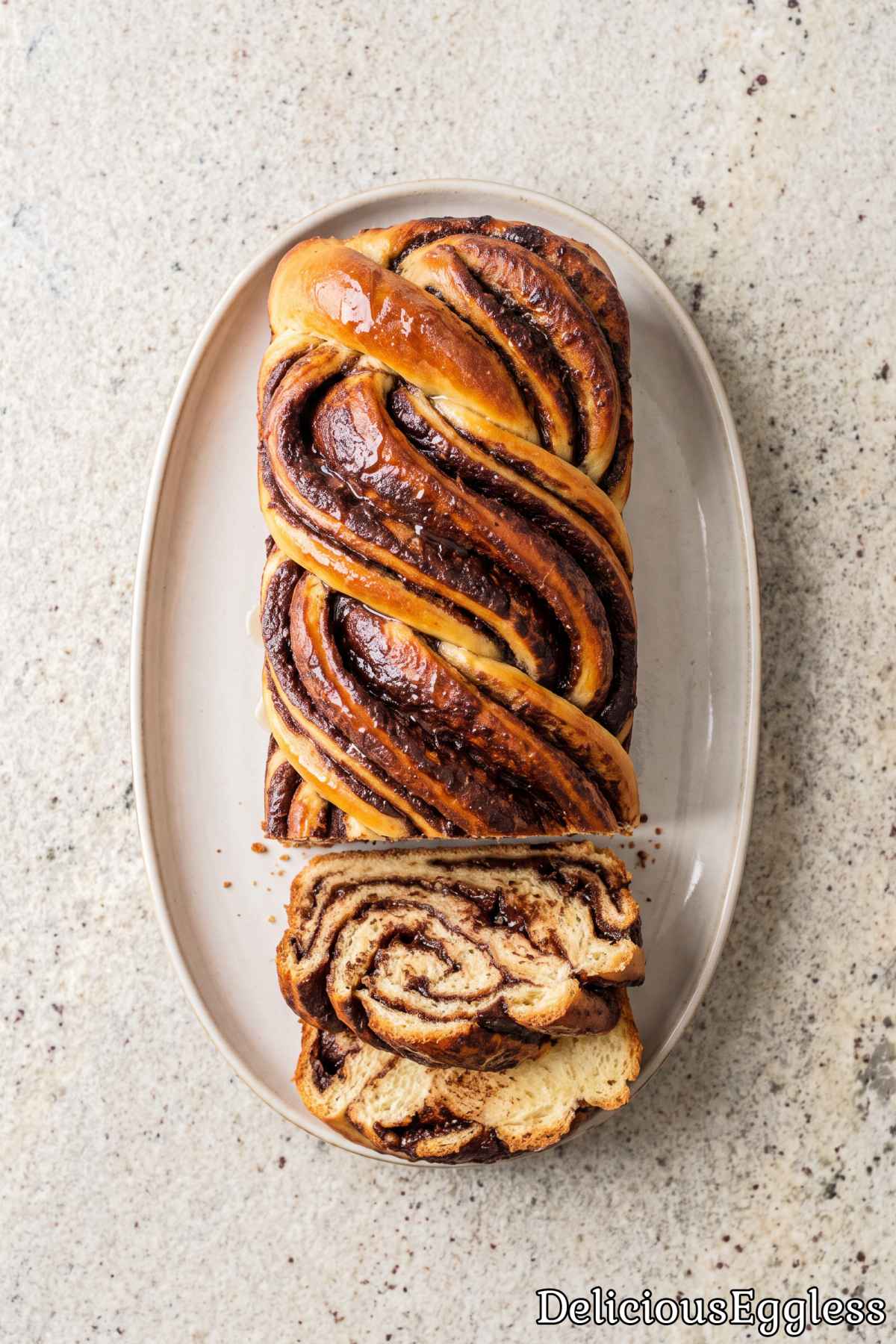 Easy baked eggless chocolate babka