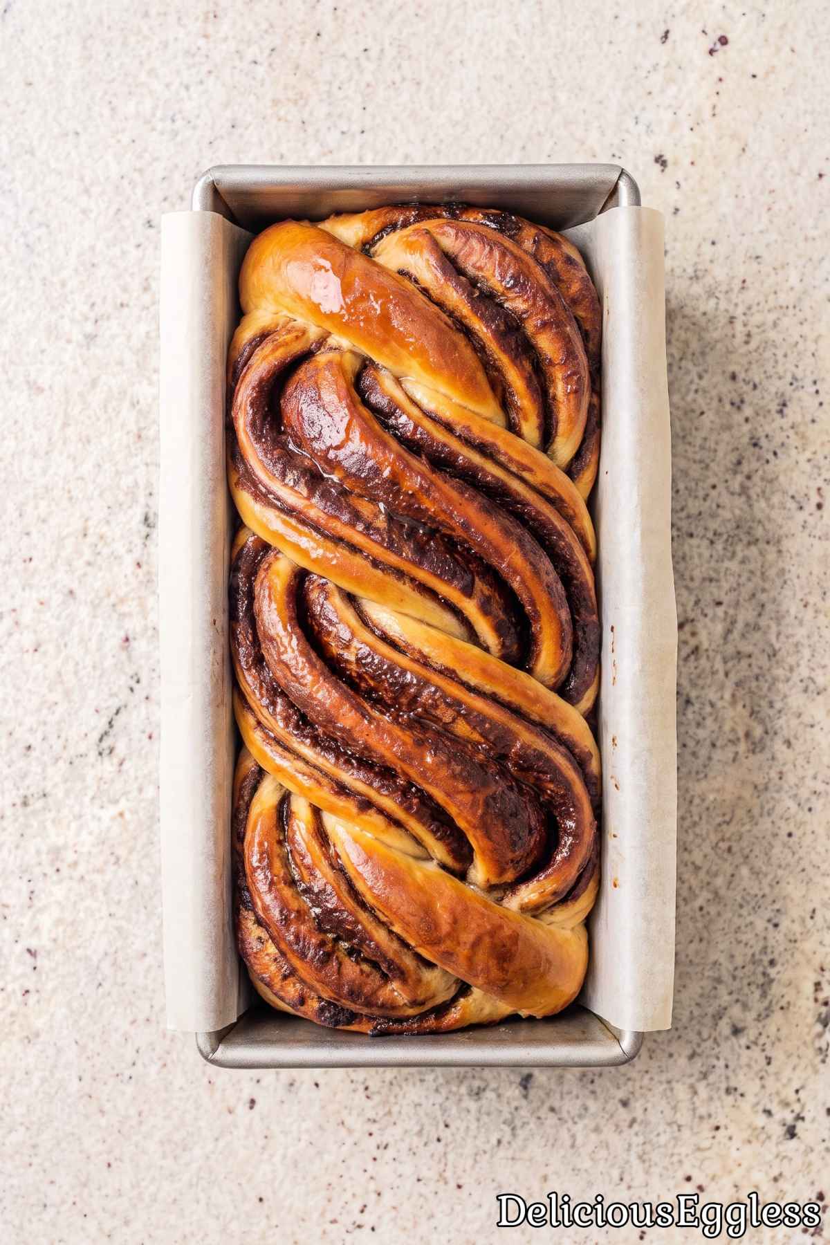 Tasty homemade eggless chocolate babka
