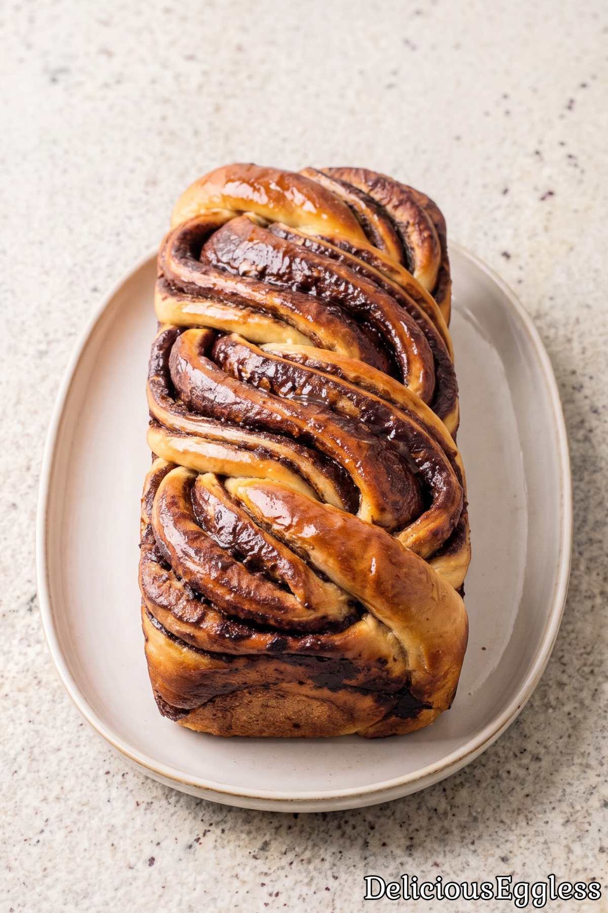 Rich sweet eggless chocolate babka