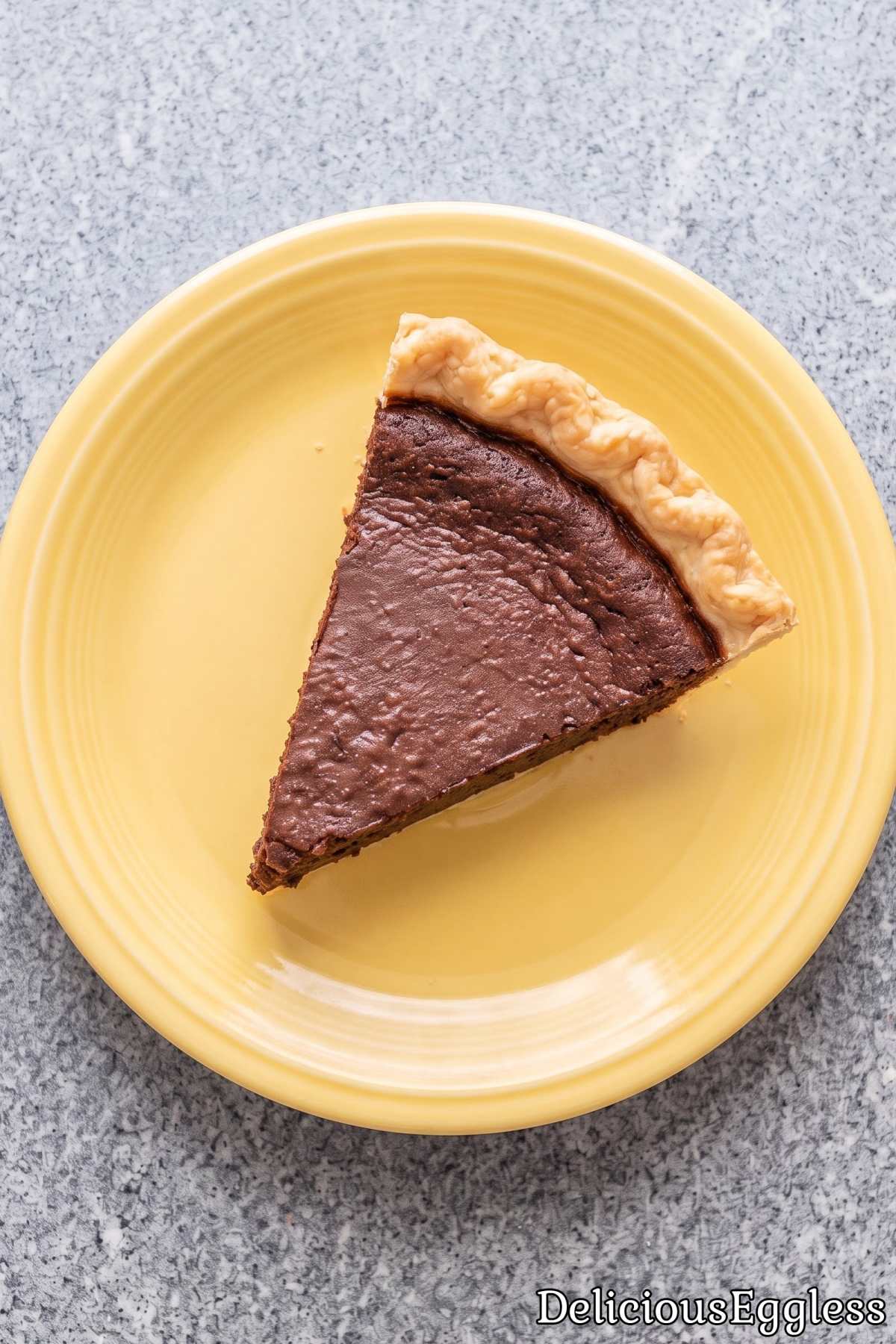 Simple eggless chocolate chess pie dessert