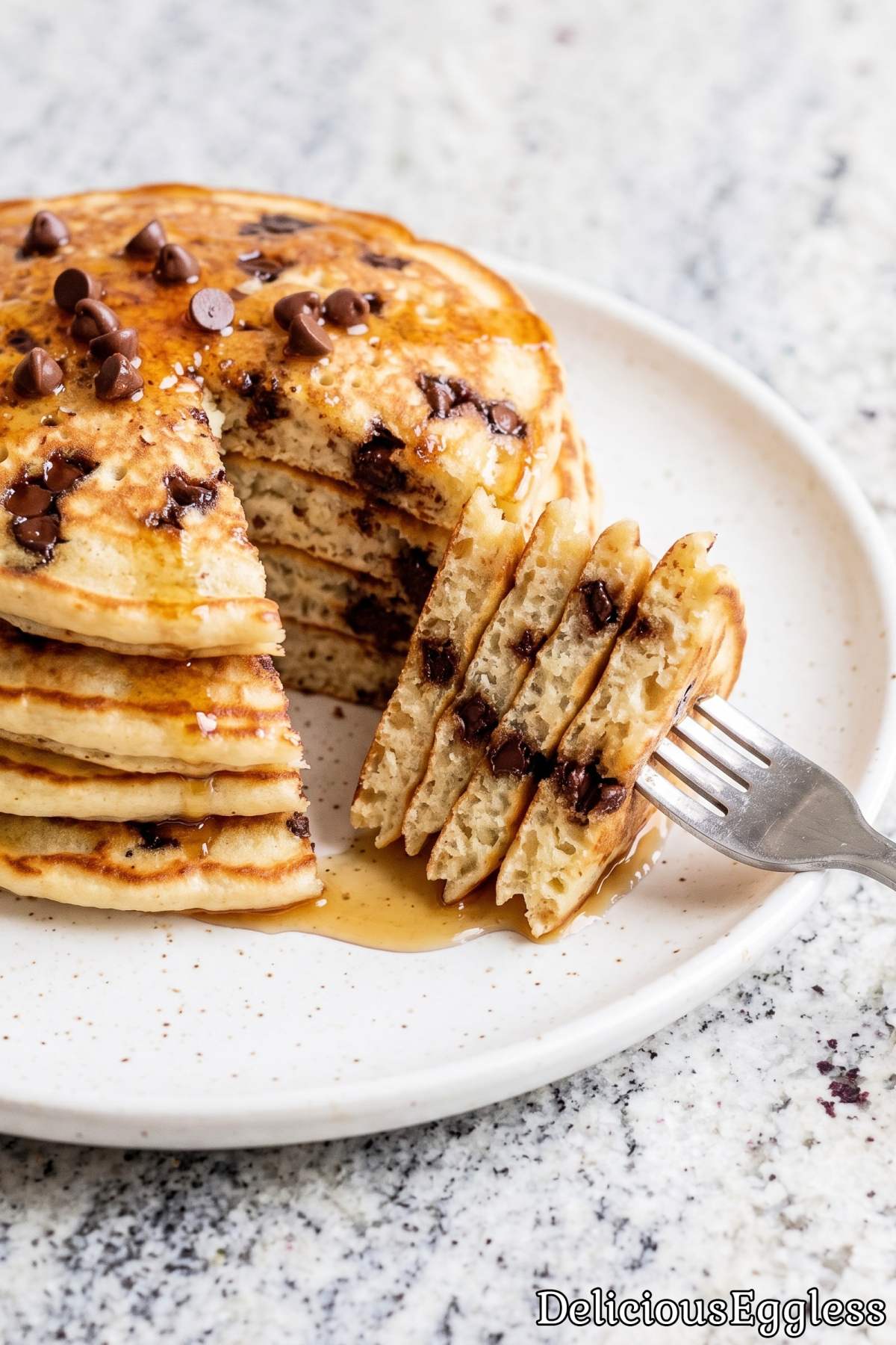 Easy egg free chocolate chip pancakes