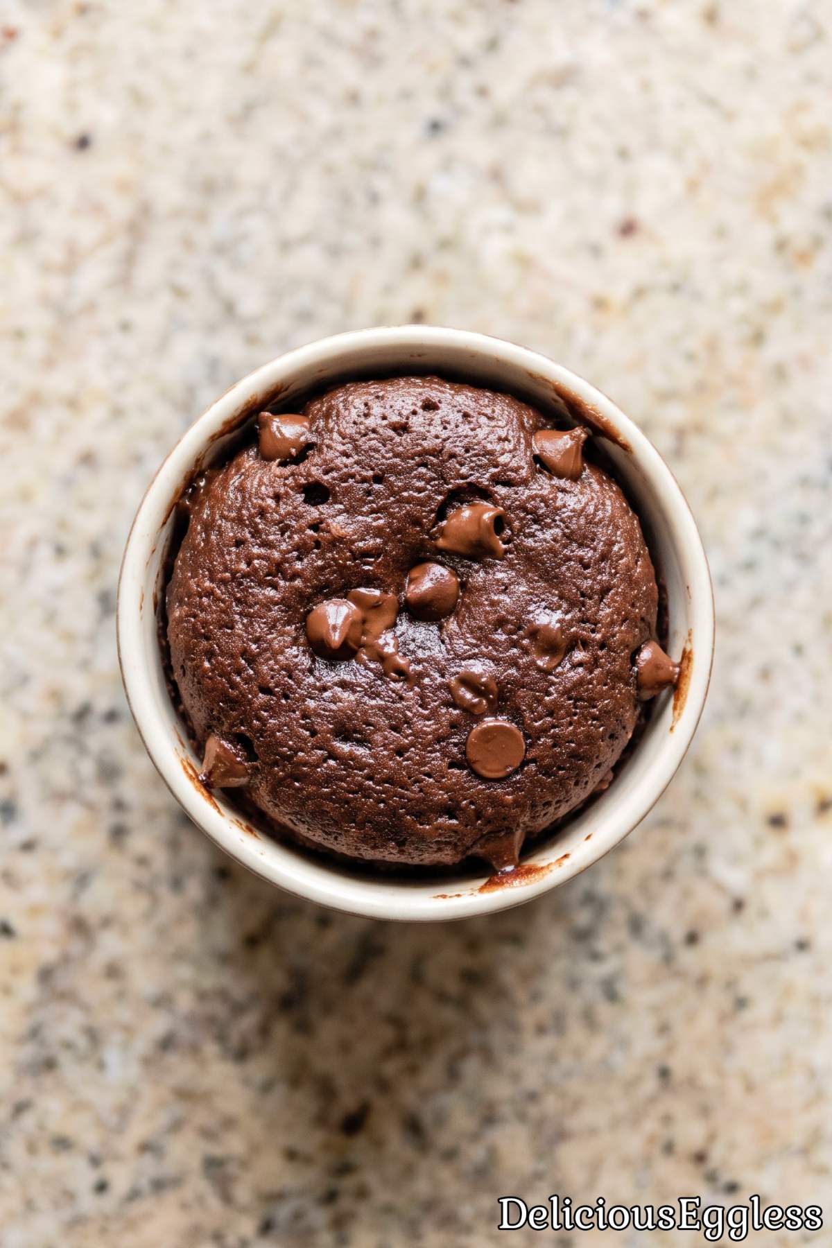 Single serve eggless chocolate mug cake