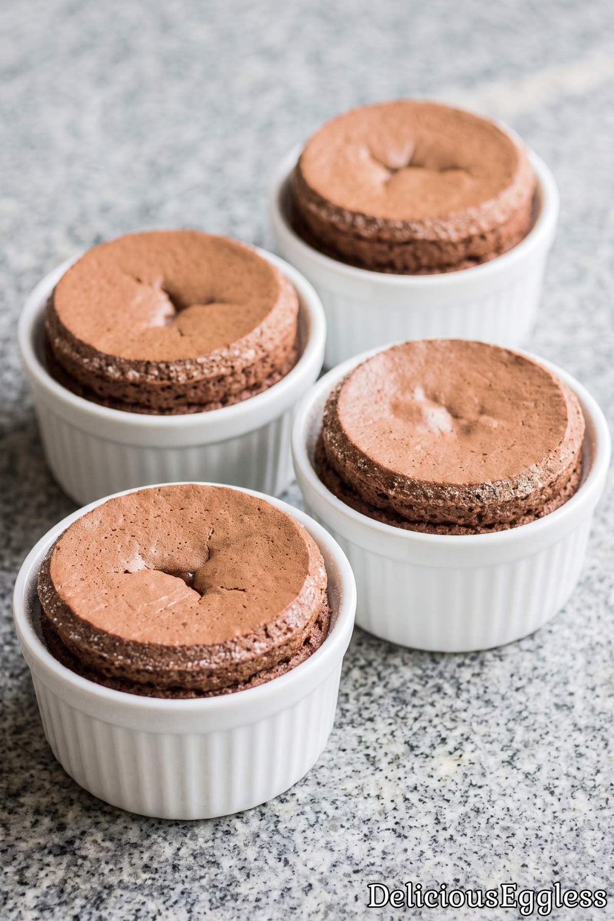 Homemade eggless chocolate souffle cake