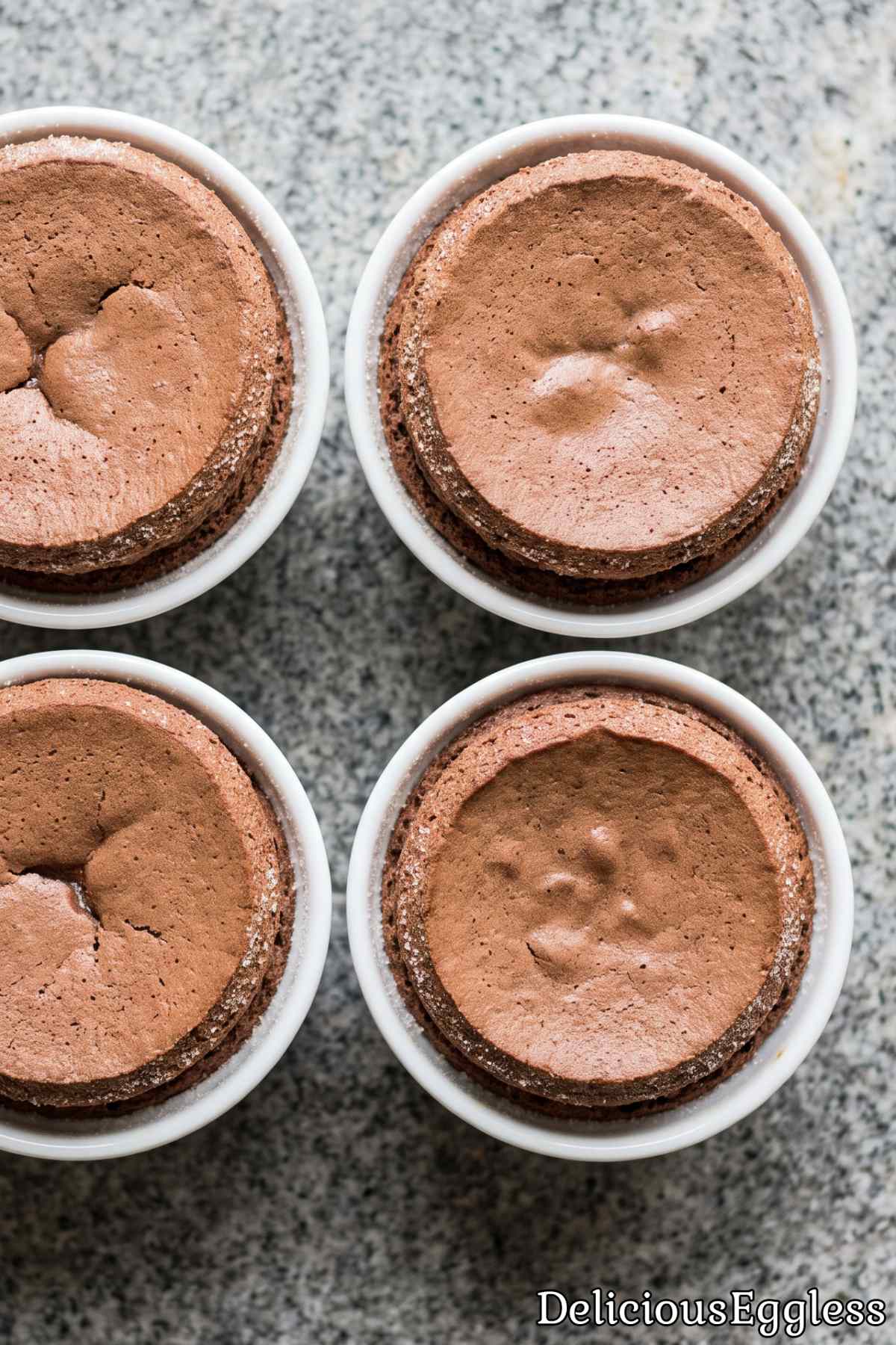 Soft eggless chocolate dessert souffle