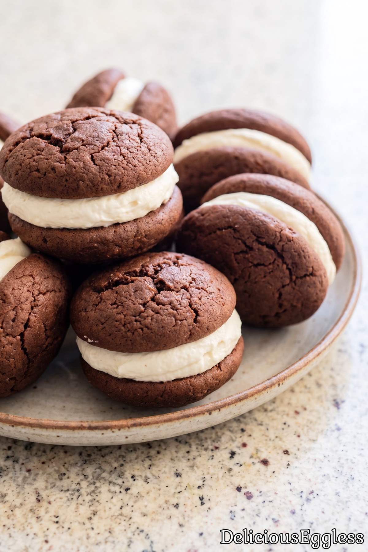 Easy eggless chocolate whoopie pie recipe