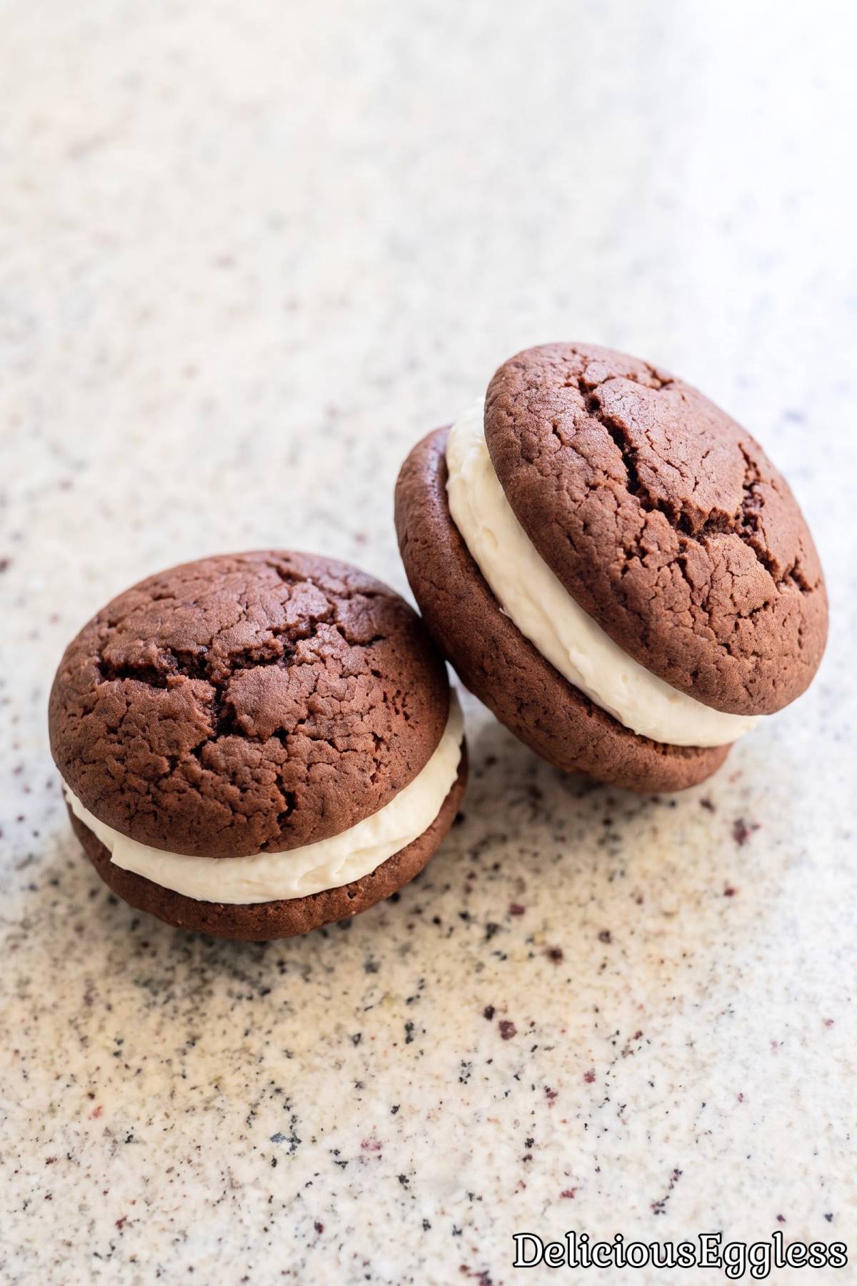 Soft eggless chocolate whoopie pies