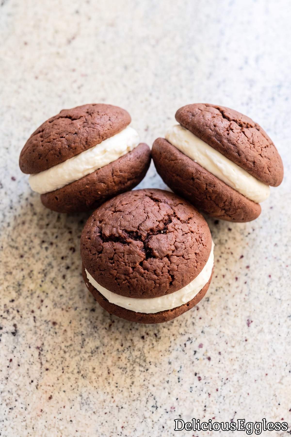 Homemade eggless chocolate whoopie pies