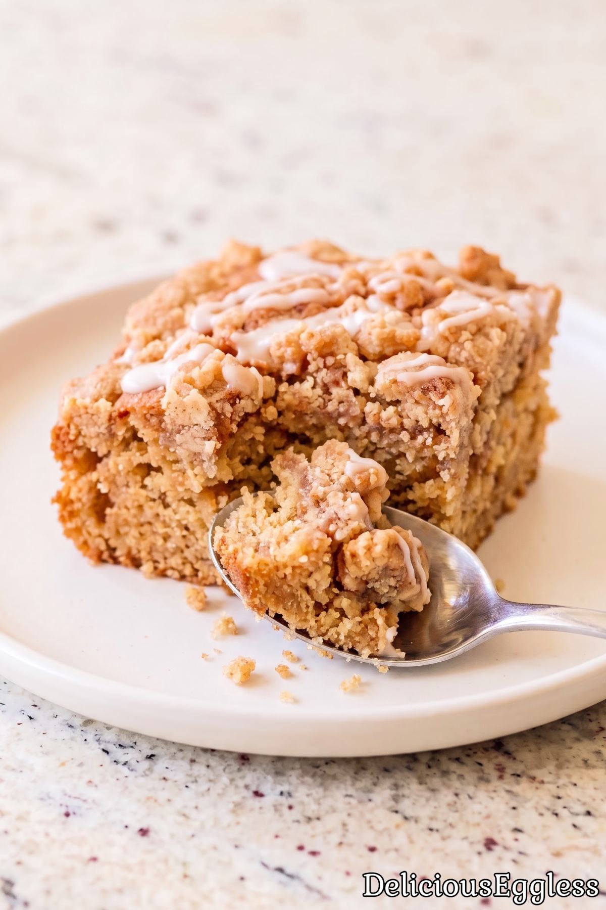 Easy eggless cinnamon crumb coffee cake