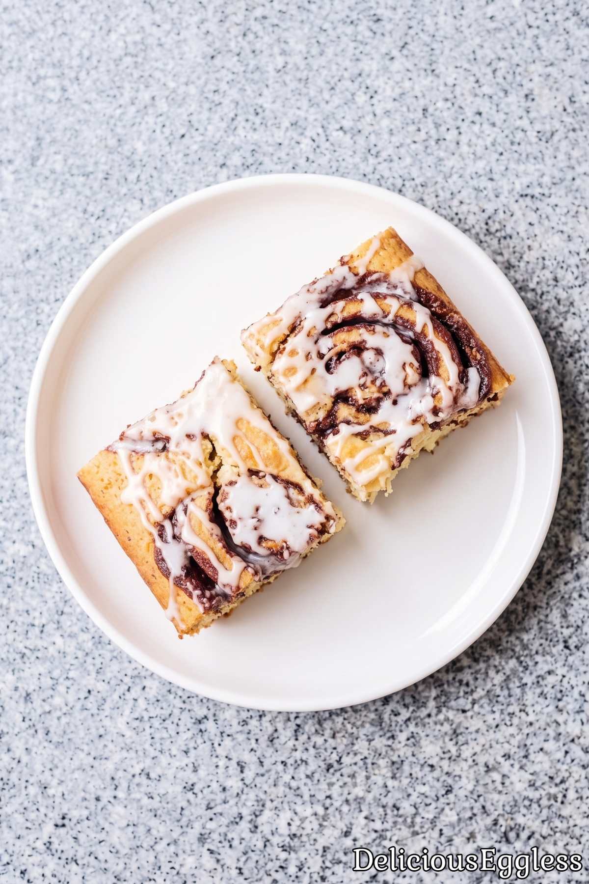 Tender eggless cinnamon roll cake