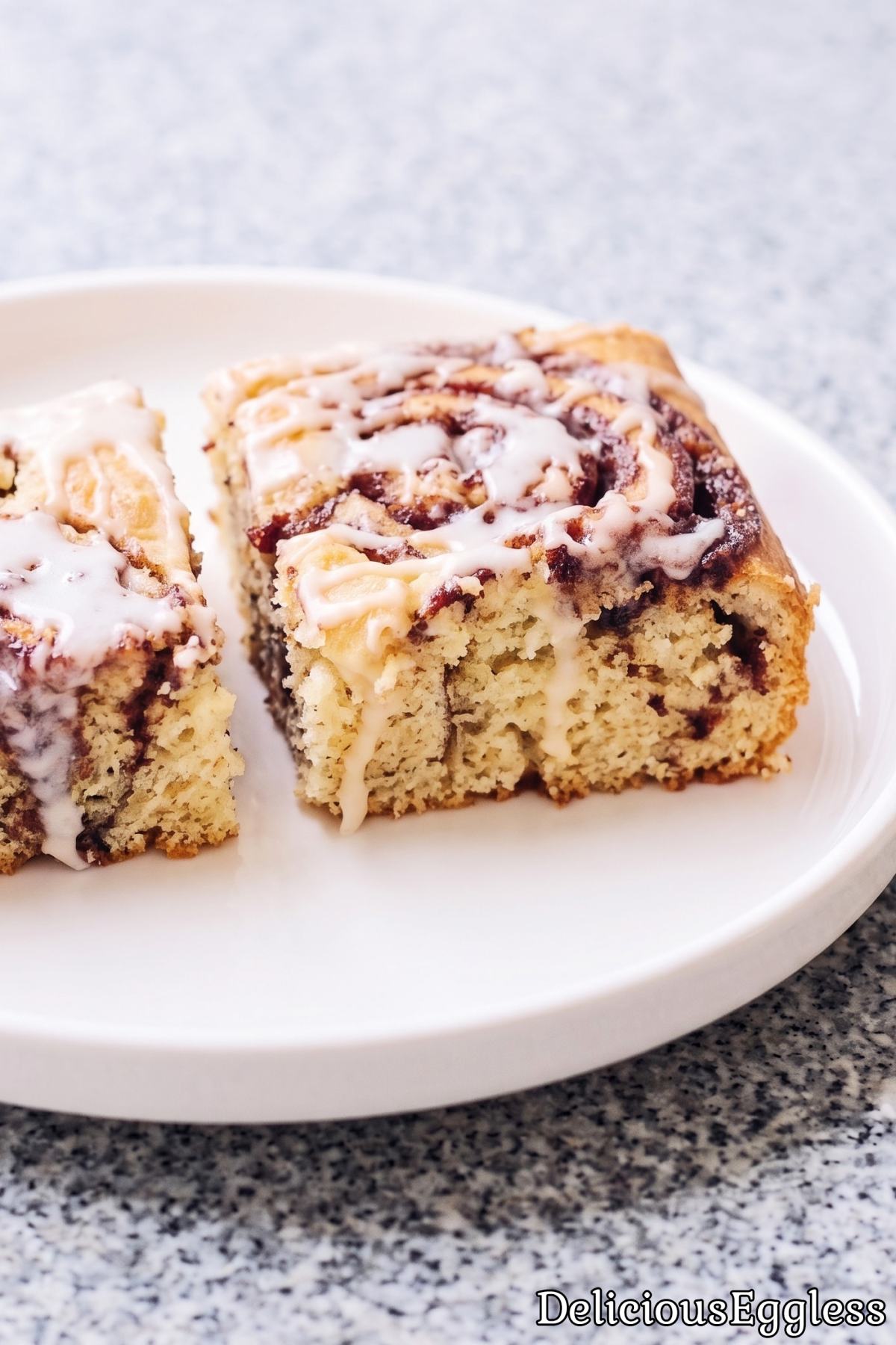 Sweet eggless cinnamon swirl cake