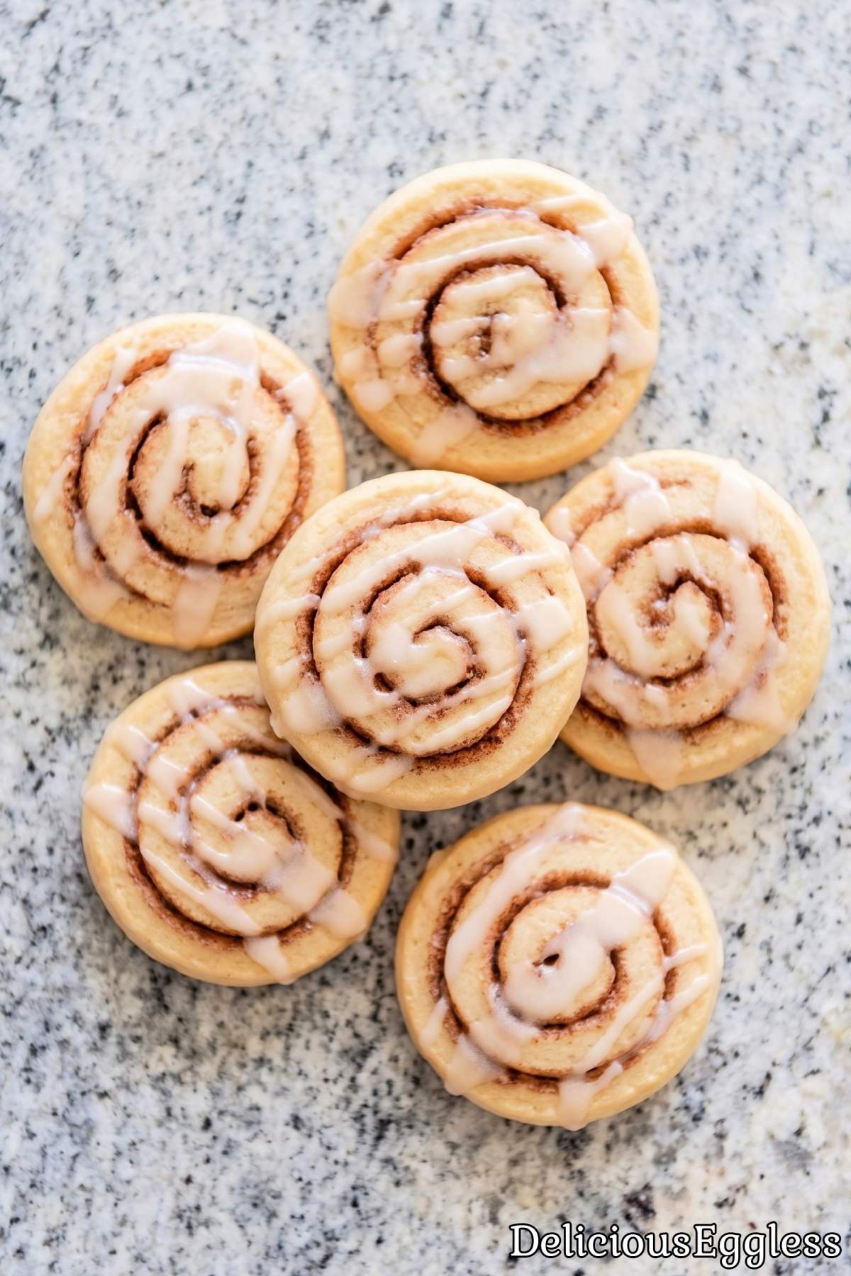 Baked eggless cinnamon roll cookies